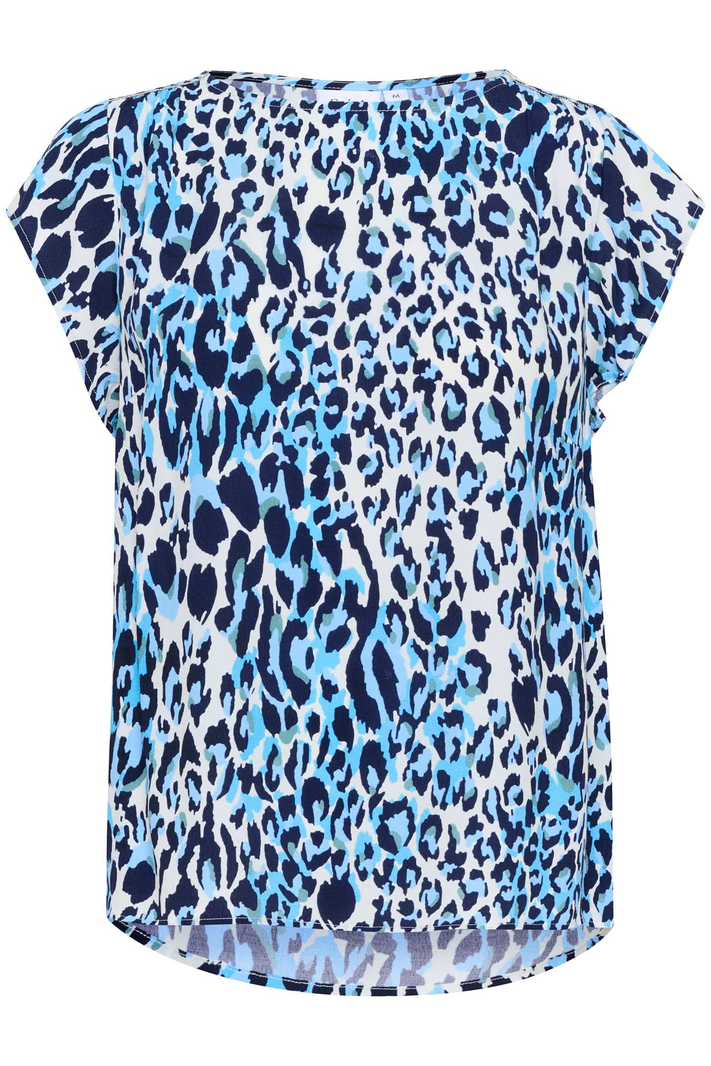 Blanca Adele Short Sleeve Blouse - Baby's Breath Blue Animal - Image 2