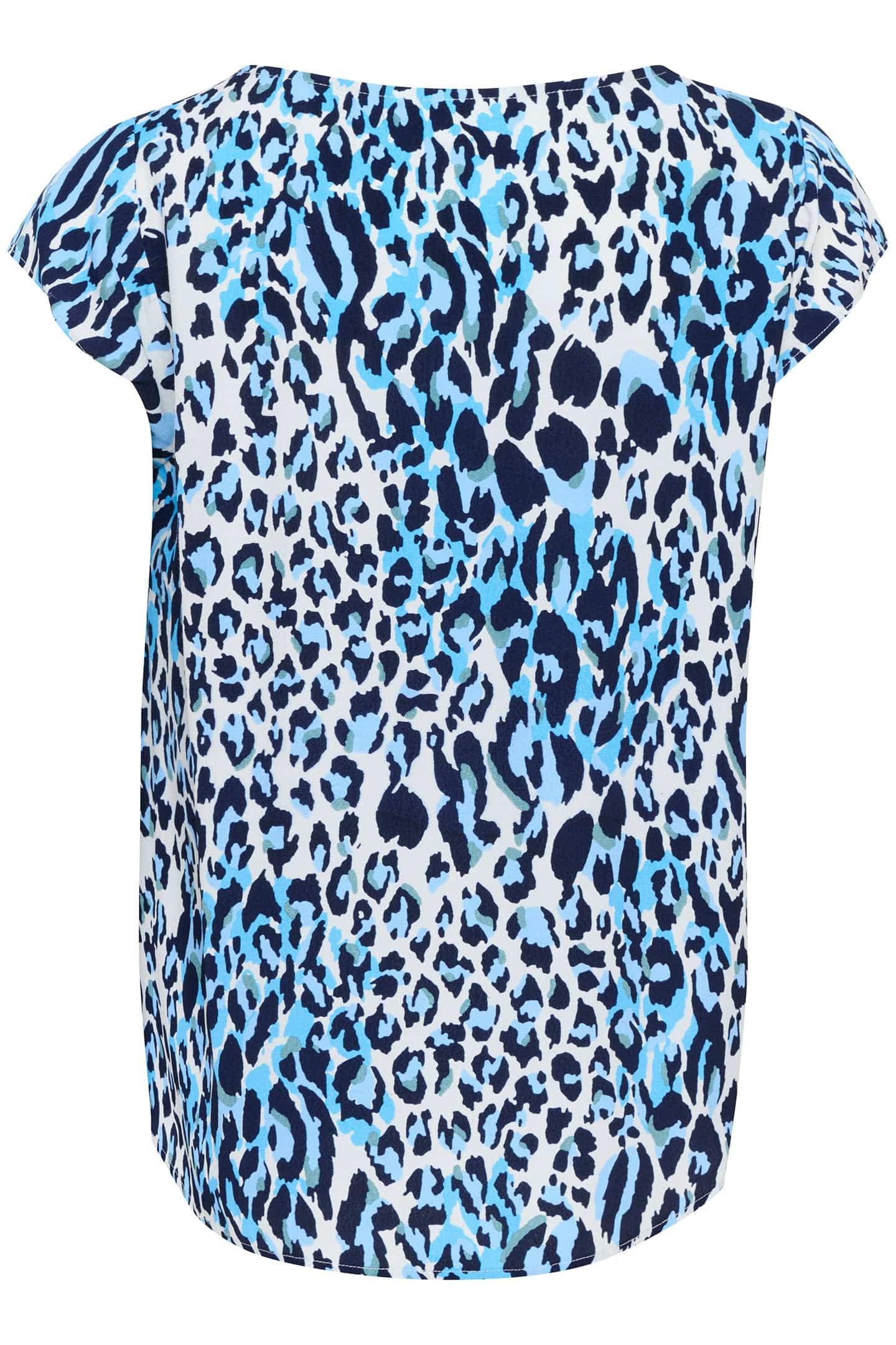 Blanca Adele Short Sleeve Blouse - Baby's Breath Blue Animal - Image 7