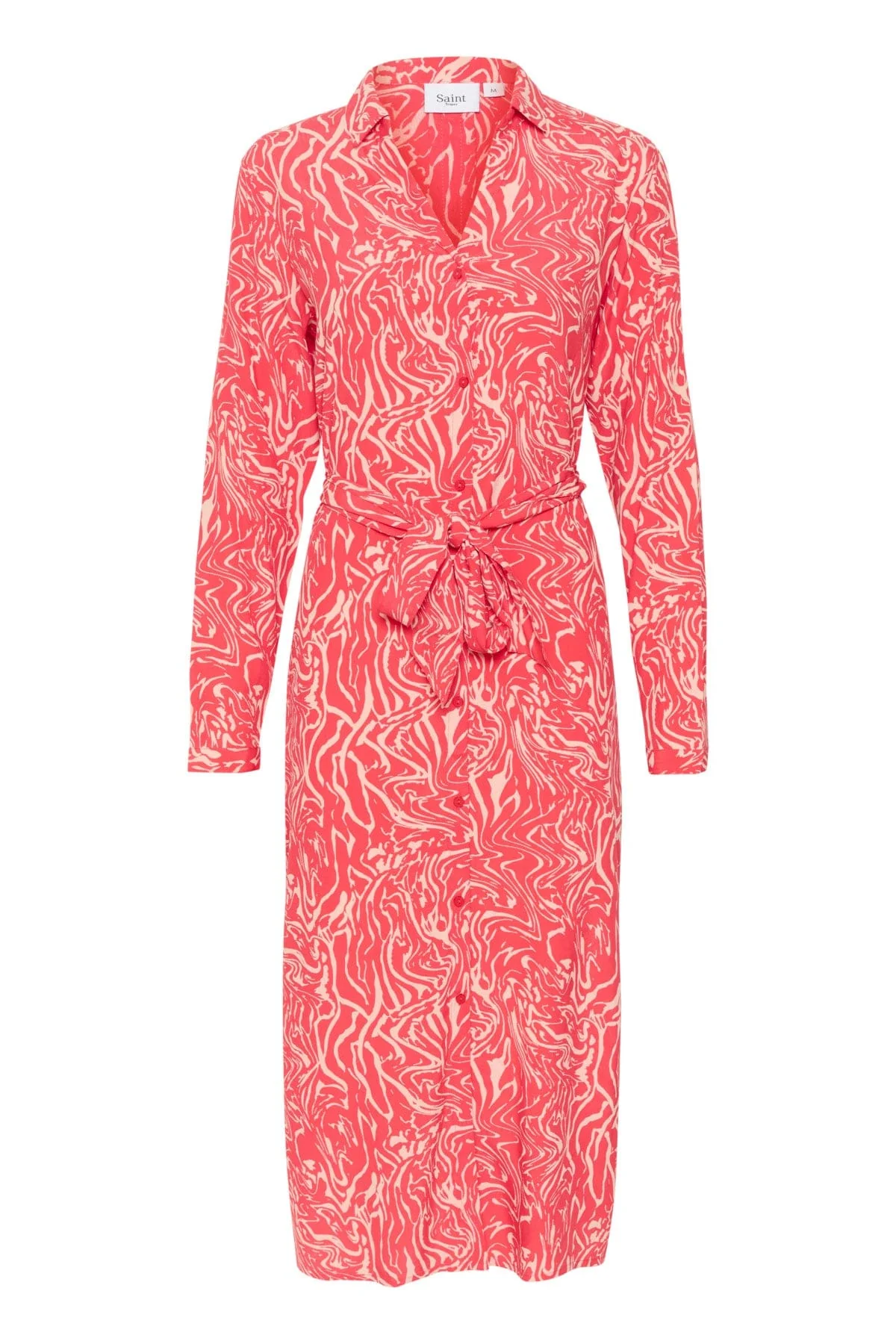 Blanca Printed Midi Dress - Cayenne Water Strokes