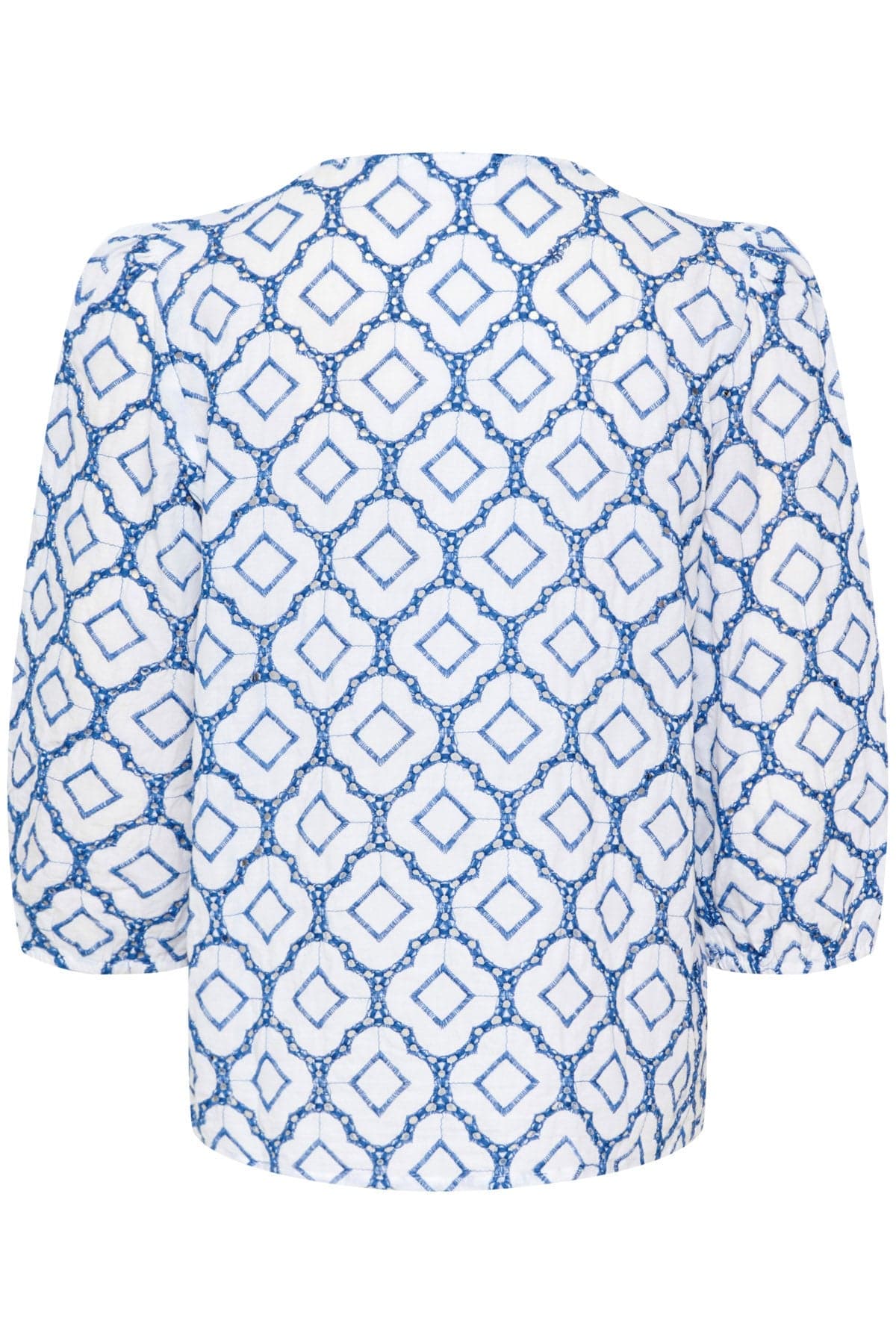 Ceze Broderie Anglaise Blouse - Dutch Blue/White - Image 2