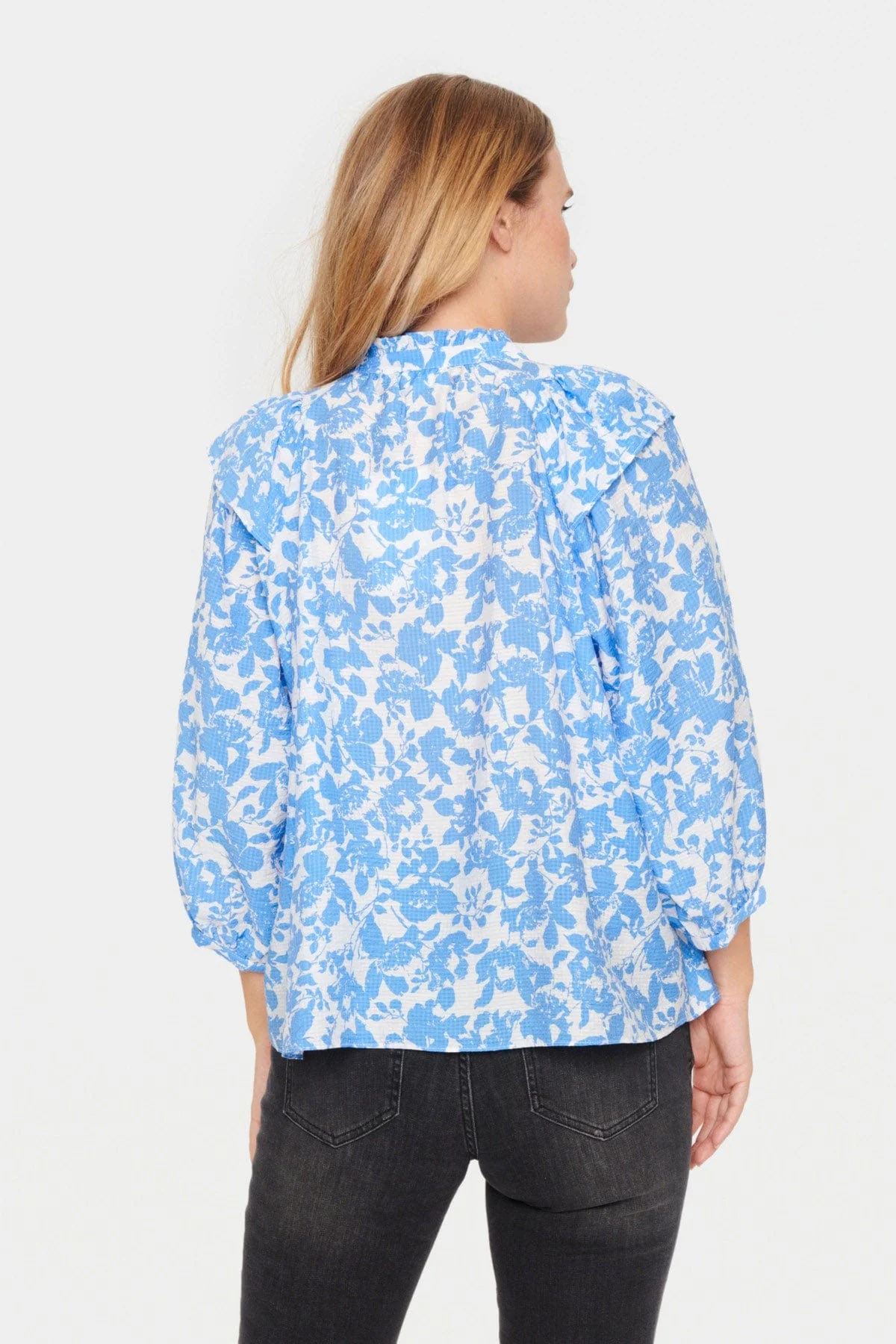 Daphne Printed Blouse - Ultramarine Porcelain Blooms - Image 5