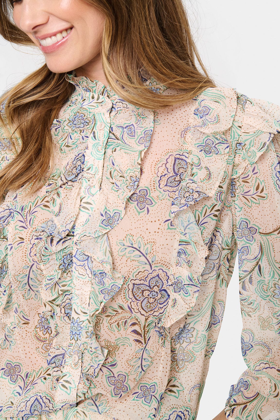 Doja Printed Blouse - Creme Vintage Paisley - Image 2