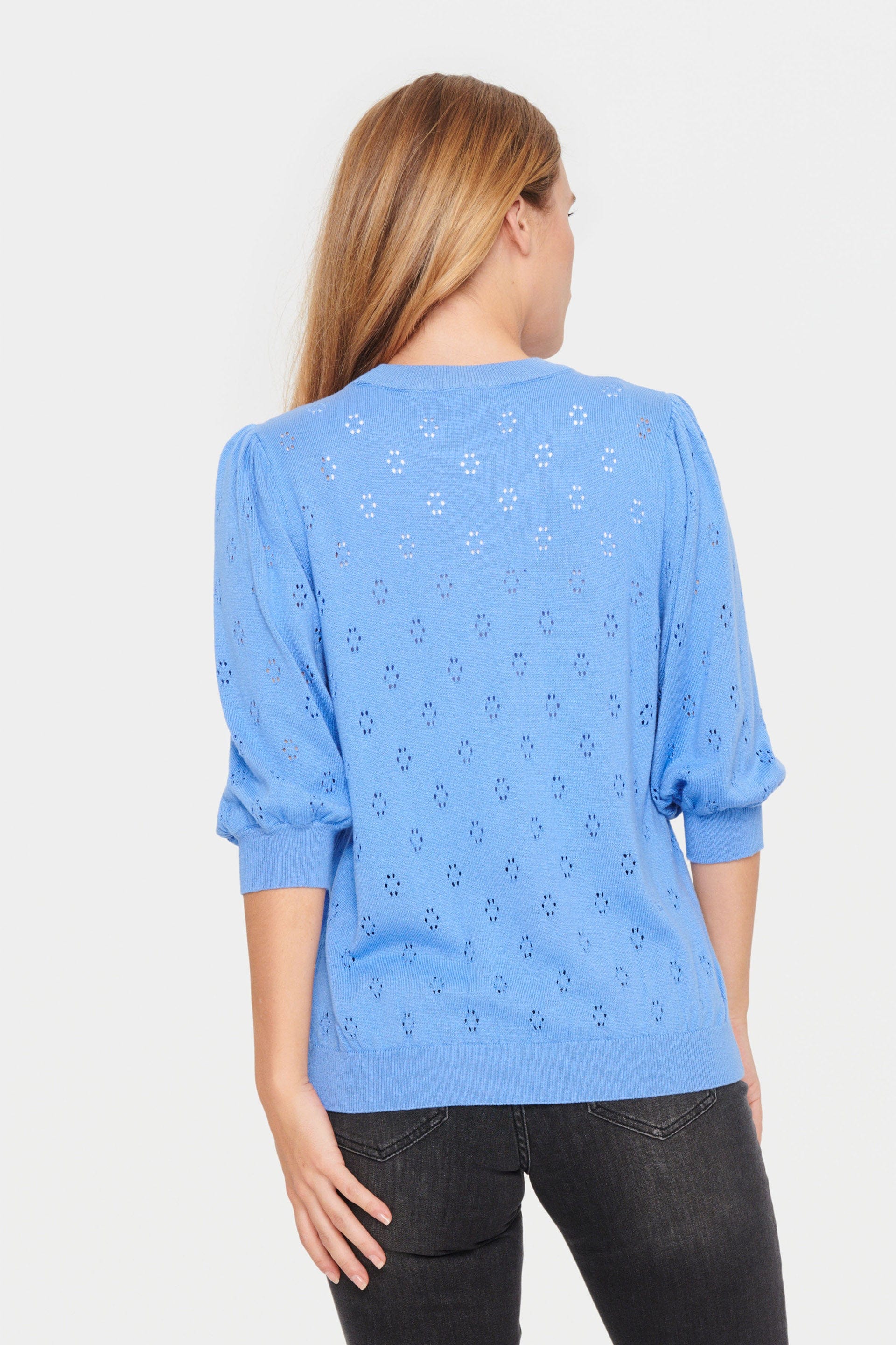 Doony Short Sleeve Knitted Jumper - Ultramarine - Image 4