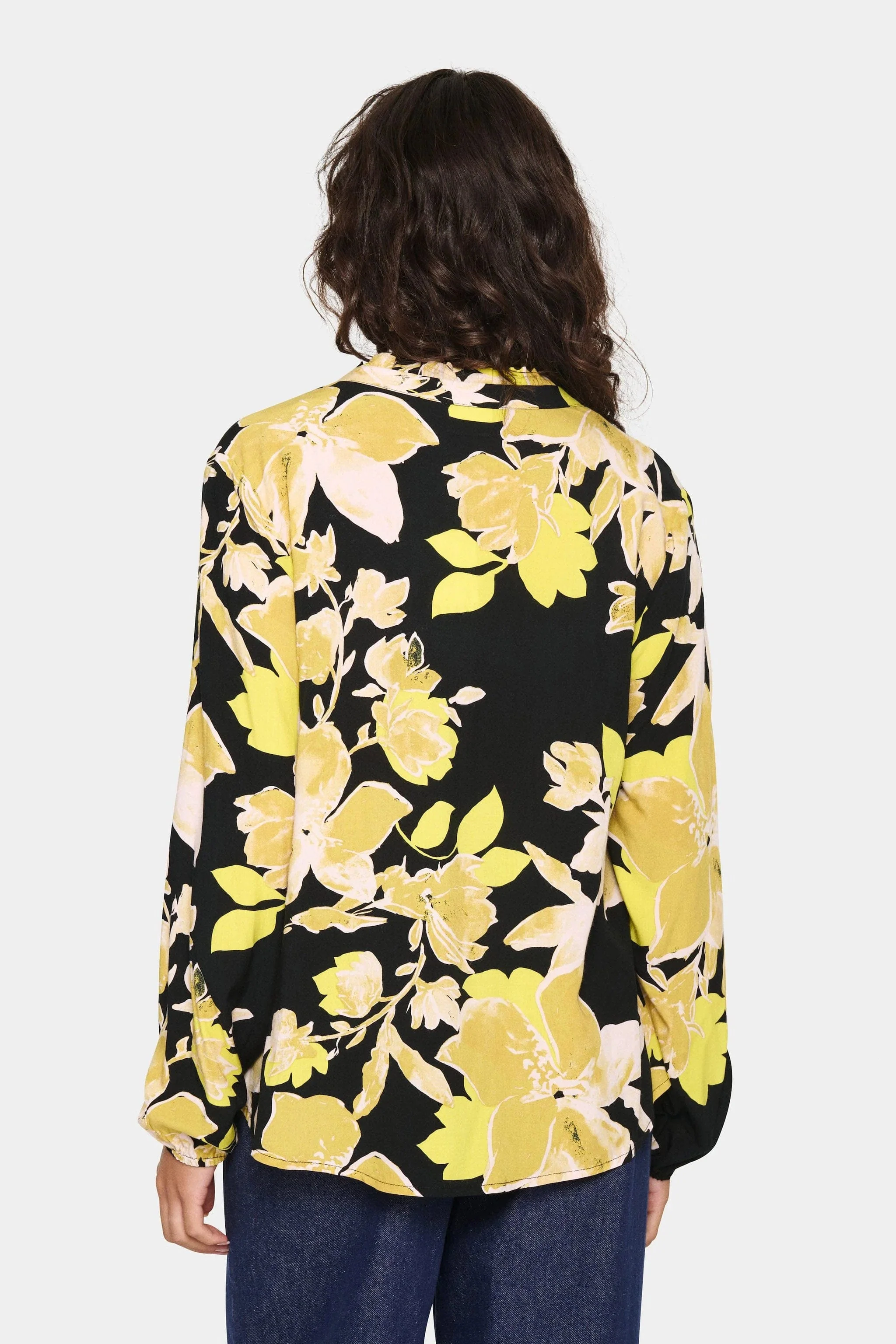 Eda Printed Blouse - Black Burnished Florals - Image 3