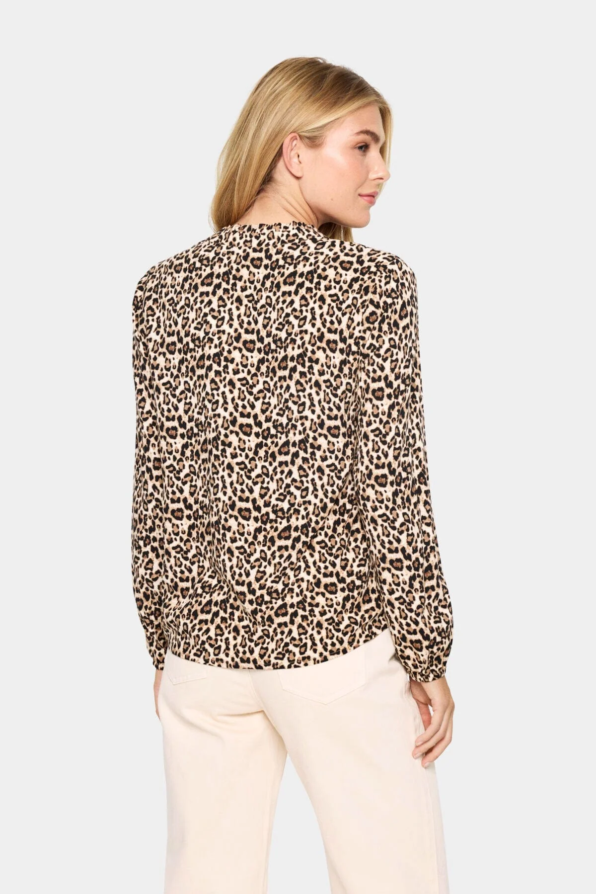 Eda Printed Blouse - Black Reg Leo - Image 3