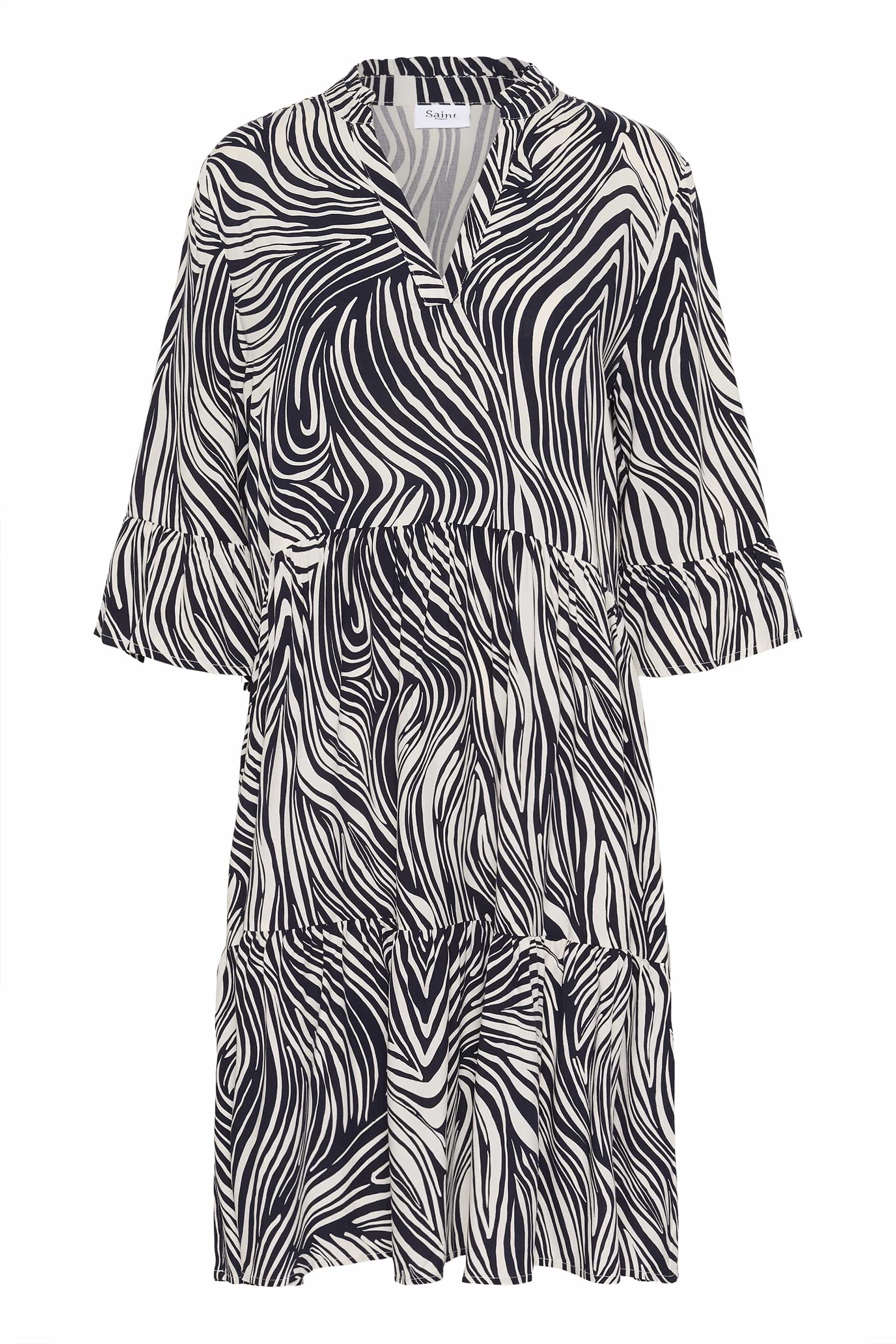 Eda Printed Dress - Baritone Leaves Strokes - Image 2