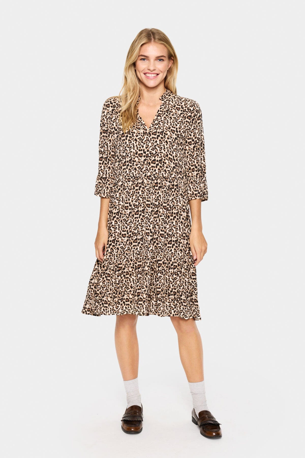 Eda Printed Dress - Black Reg Leo - Image 4