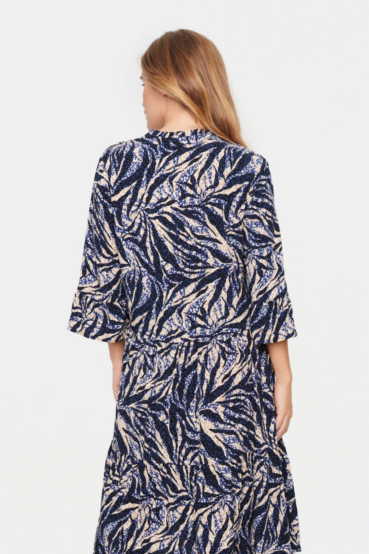 Eda Printed Dress - Black Zebra Leaves - Image 4