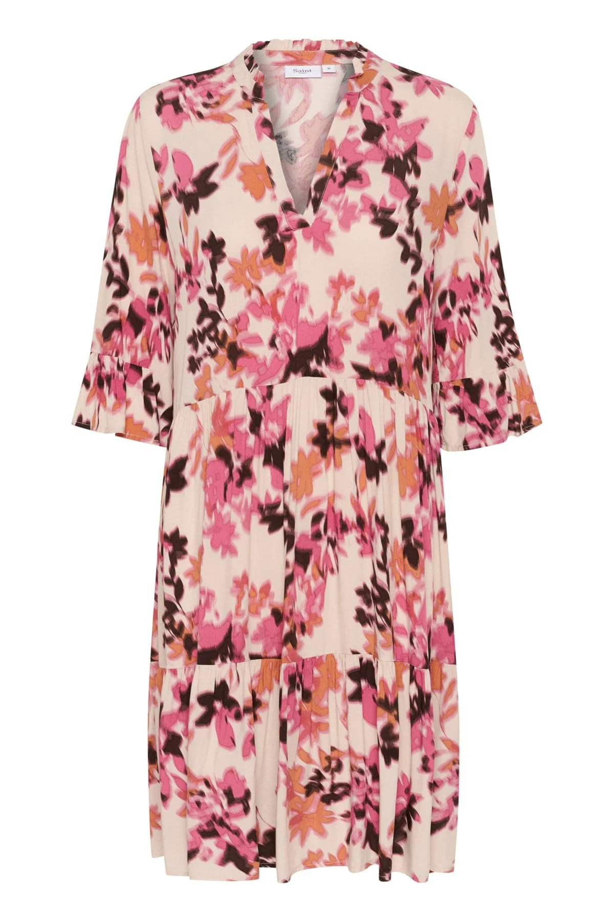 Eda Printed Dress - Gray Chateau Blooms