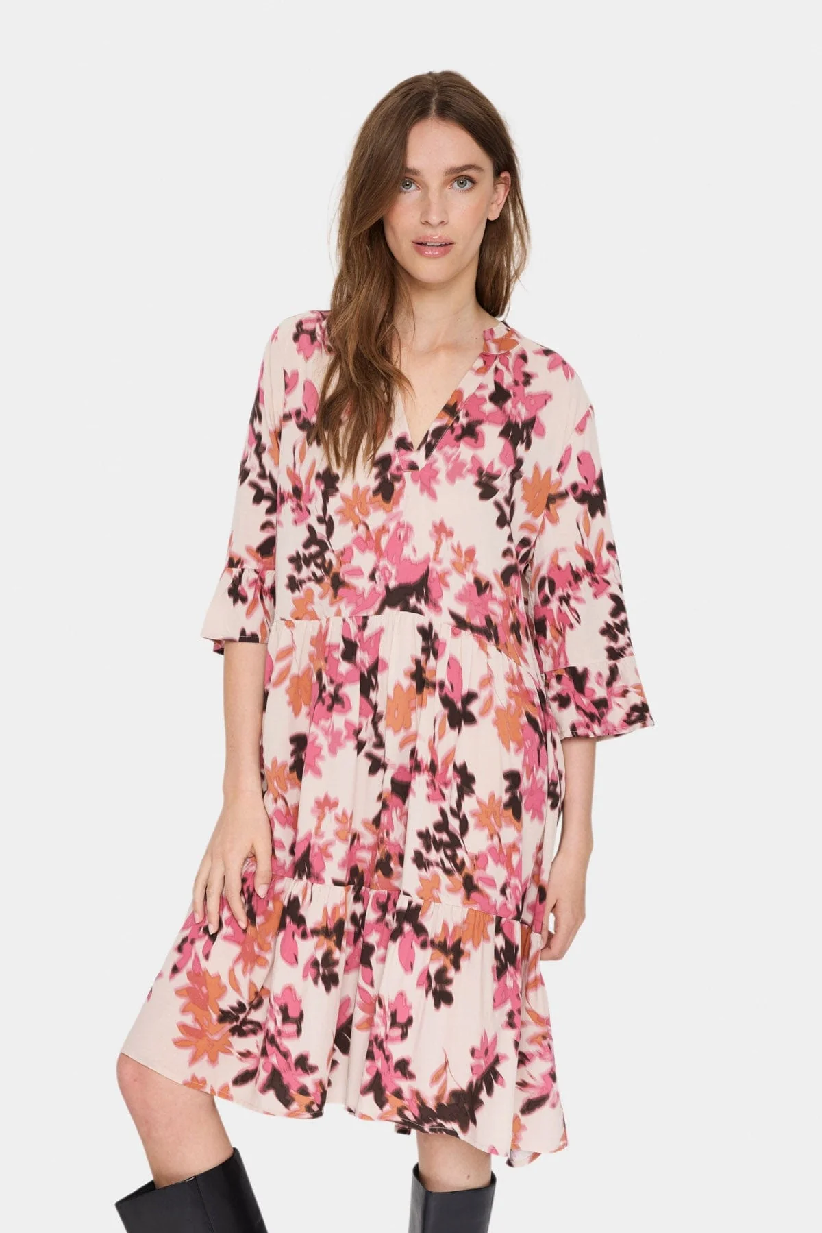 Eda Printed Dress - Gray Chateau Blooms - Image 2