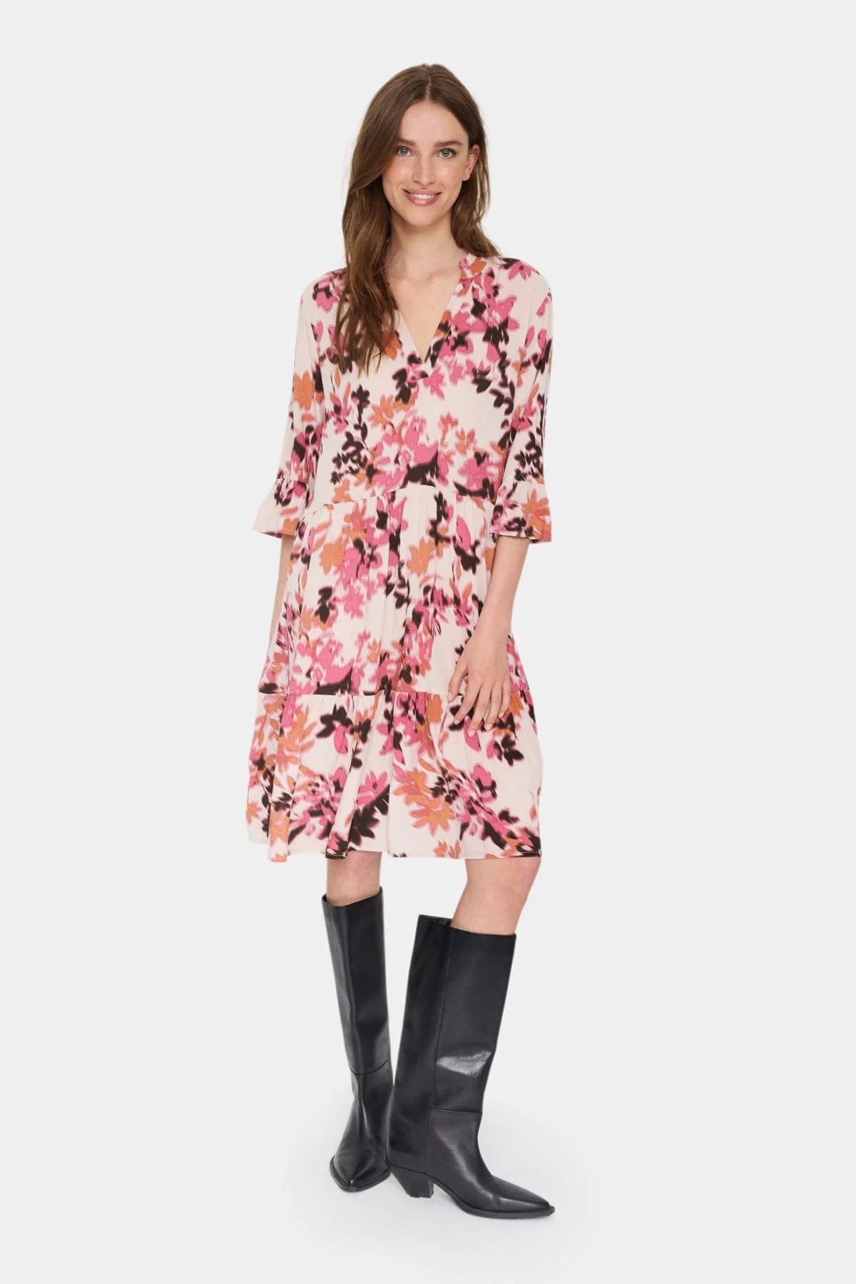 Eda Printed Dress - Gray Chateau Blooms - Image 4