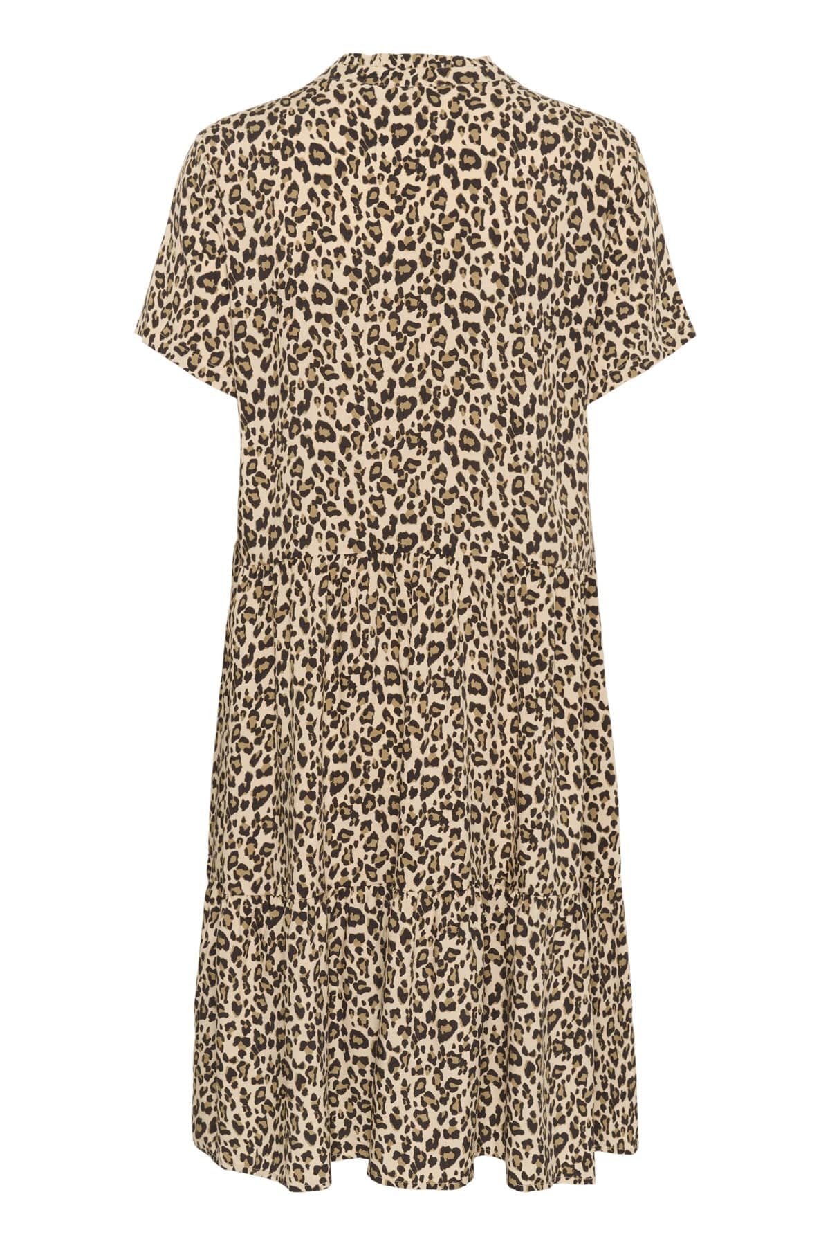Eda Printed Short Sleeve Dress - Creme Leopard Strokes - Image 6
