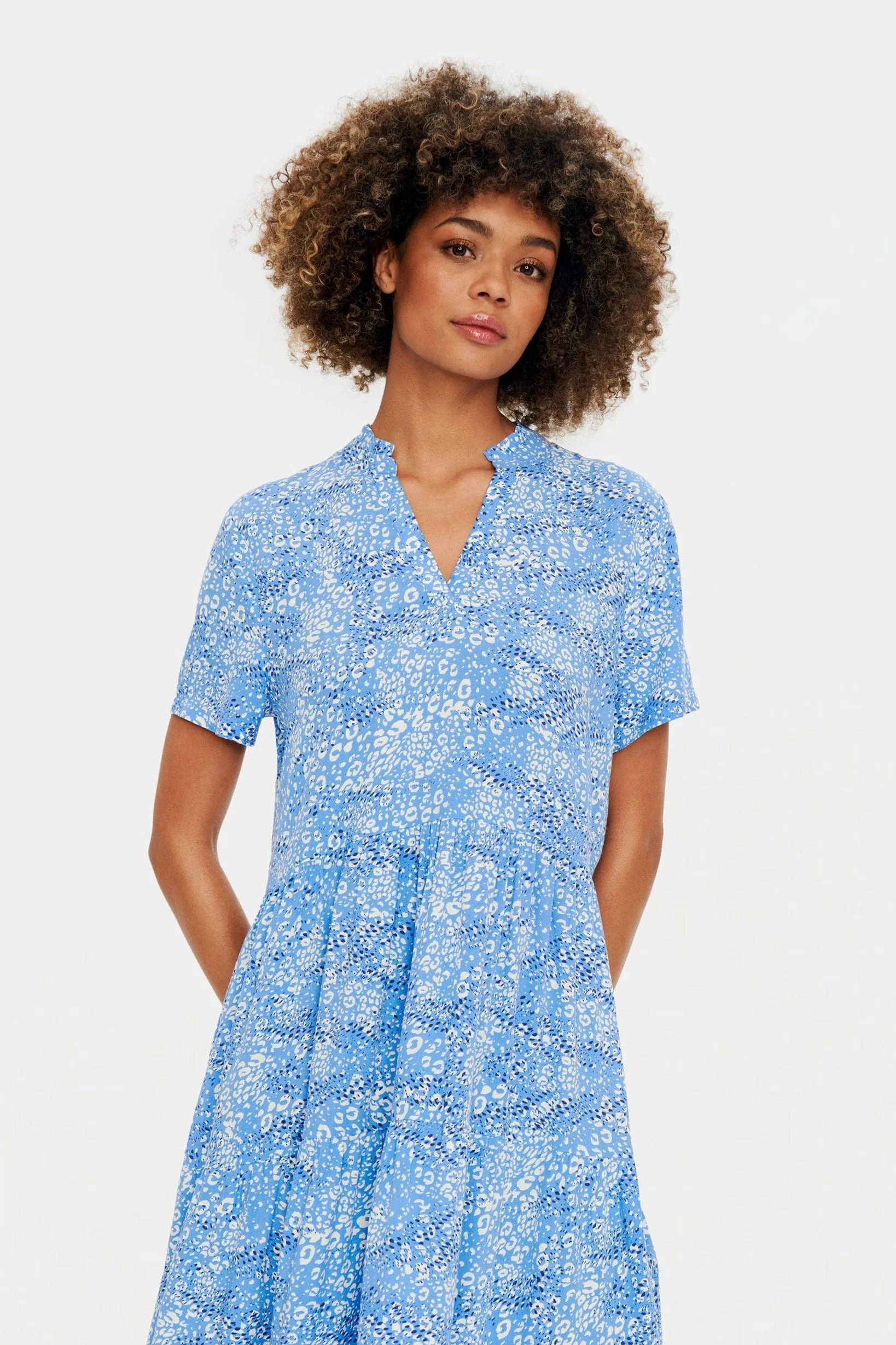 Eda Short Sleeve Dress - Ultramarine Leo - Image 2