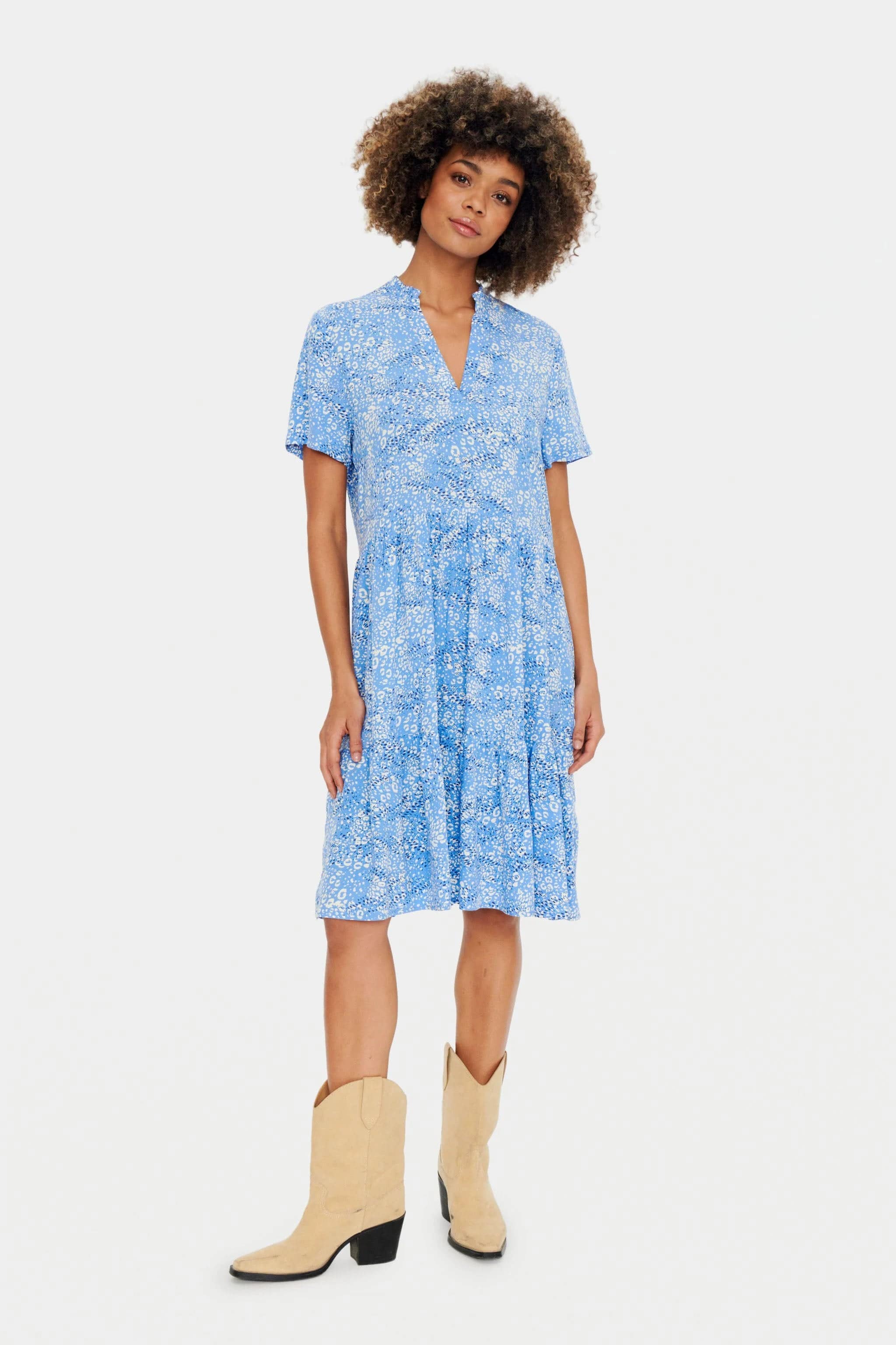 Eda Short Sleeve Dress - Ultramarine Leo - Image 6