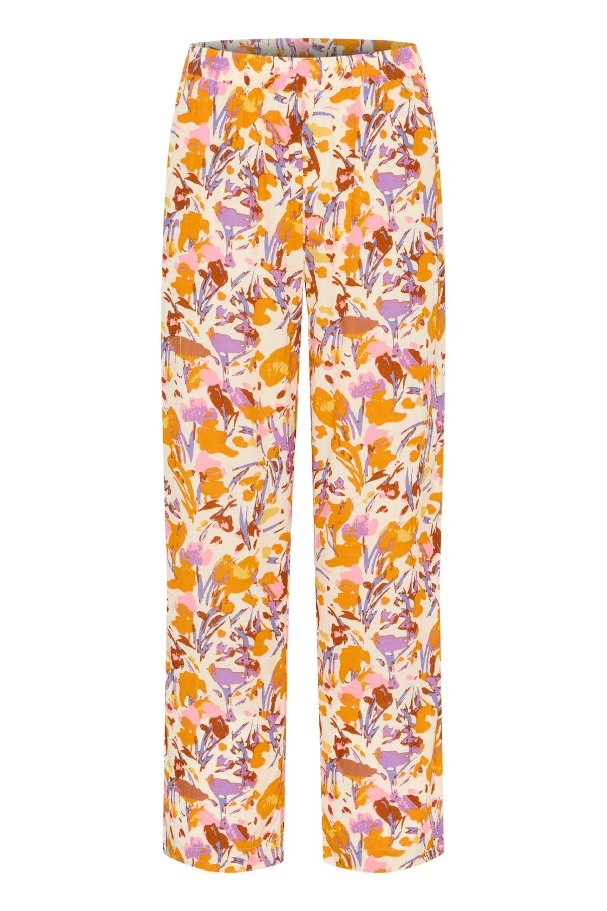 Eiko Elasticated Waist Trousers - Ice Flower Art