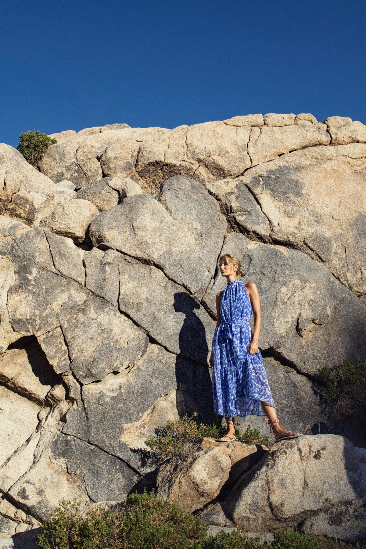 Elfa Halter Neck Dress - Surf Blue Nature Strokes - Image 4