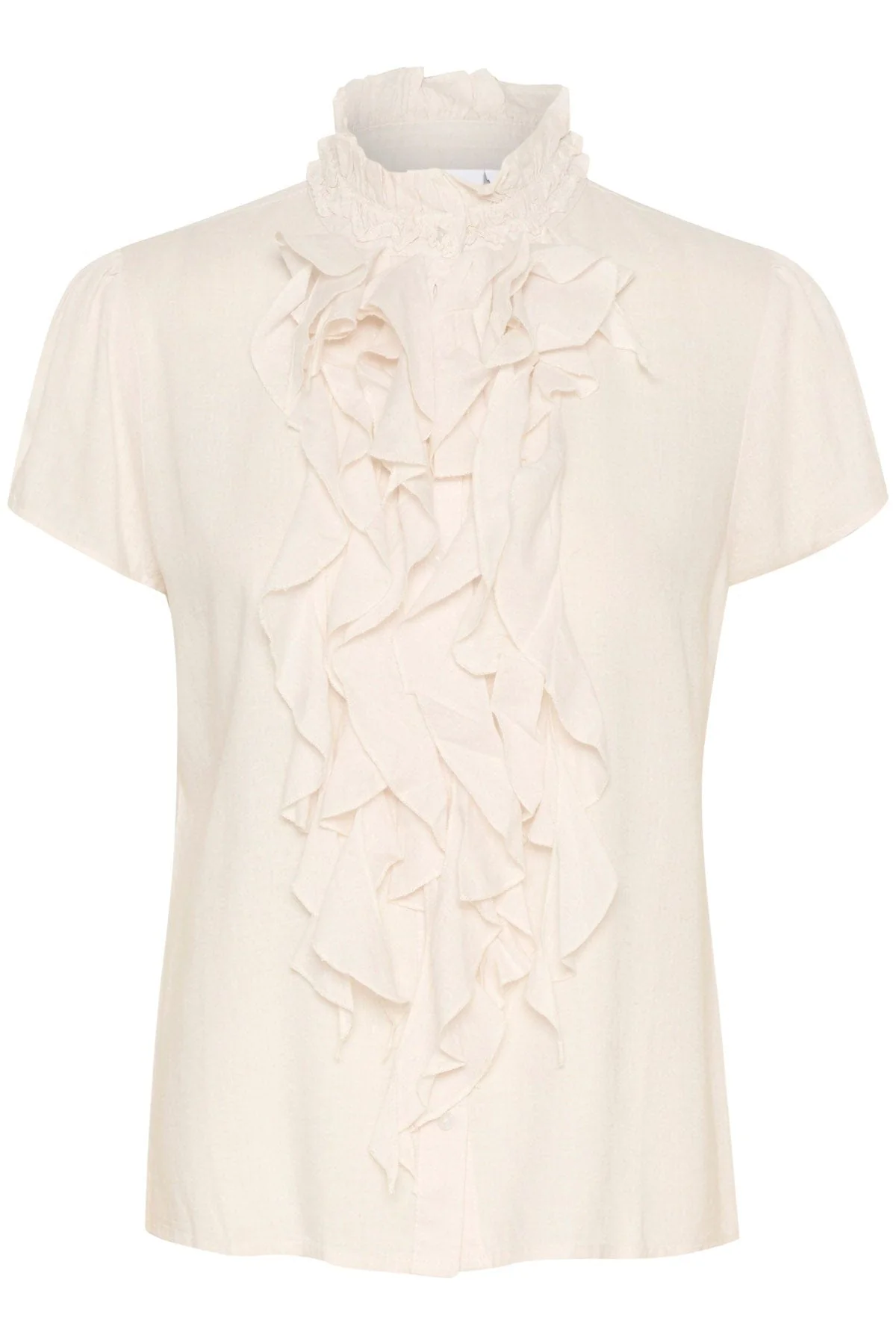Elli Ruffle Detail Blouse - Ice