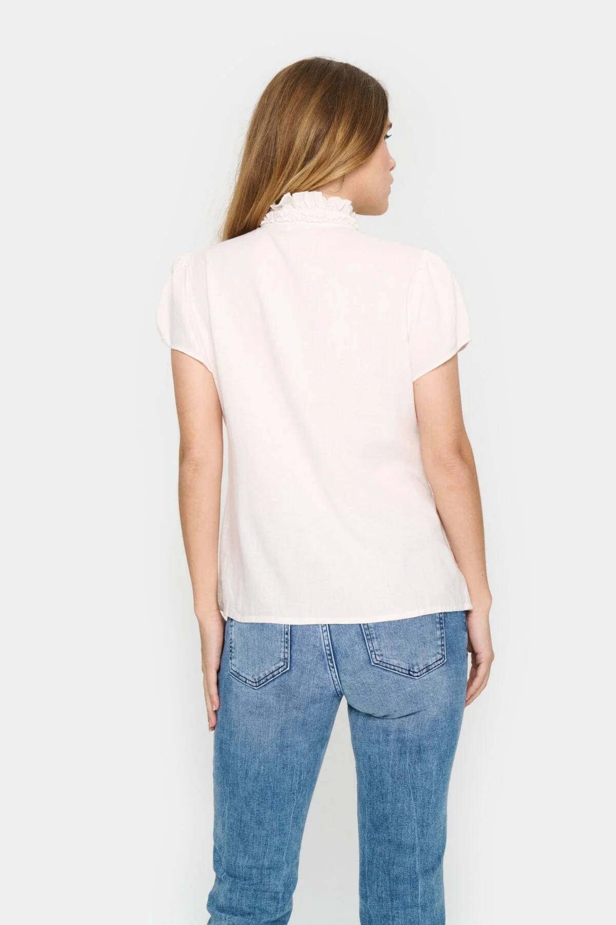 Elli Ruffle Detail Blouse - Ice - Image 3