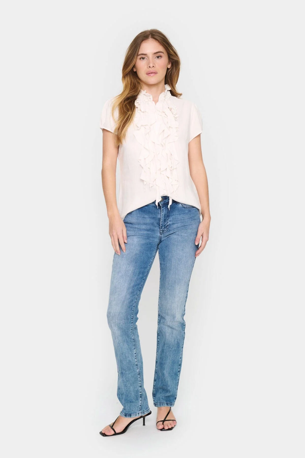 Elli Ruffle Detail Blouse - Ice - Image 6