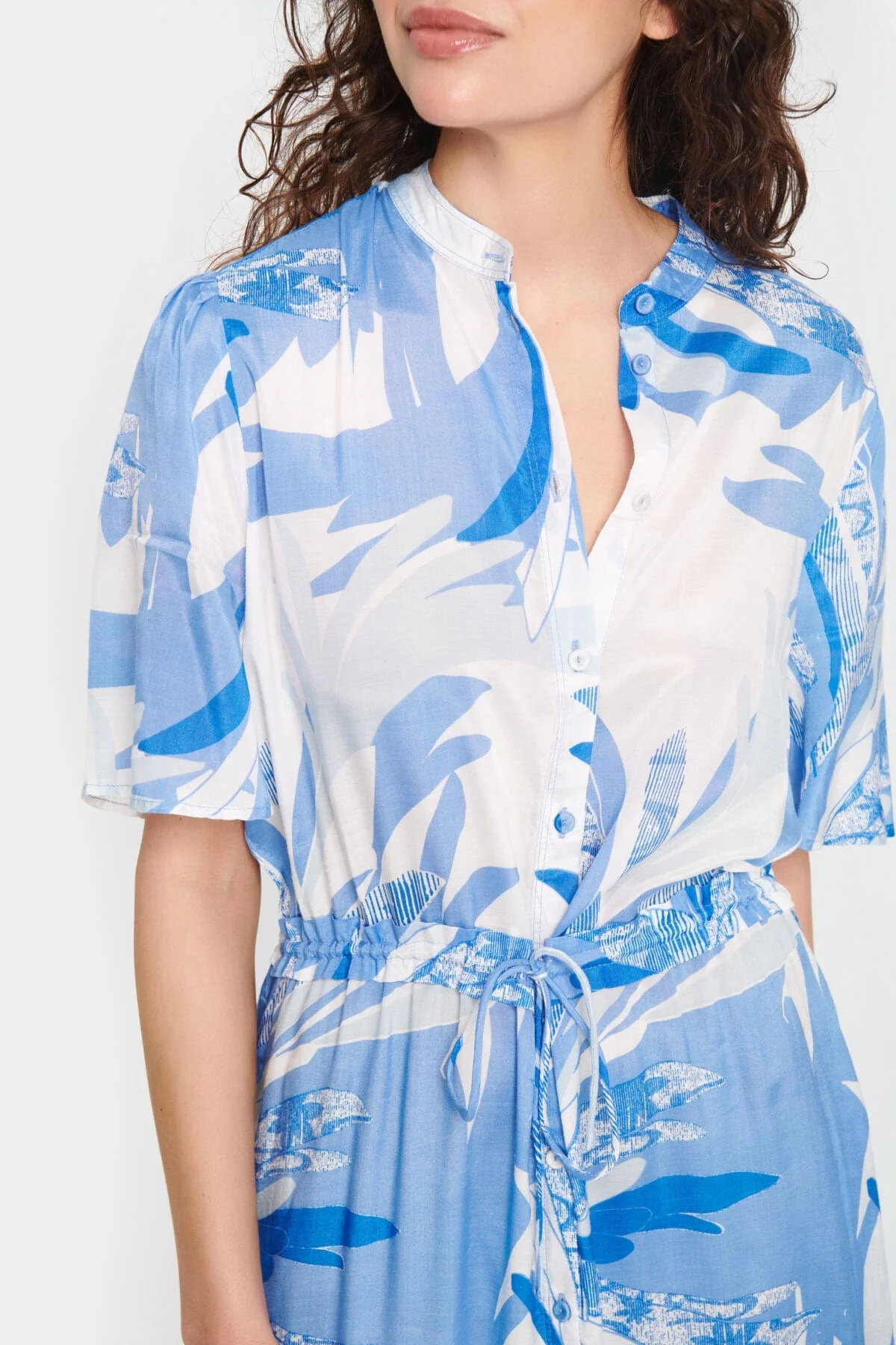 Evette Printed Midi Dress - Provence Summer Leaves - Image 2
