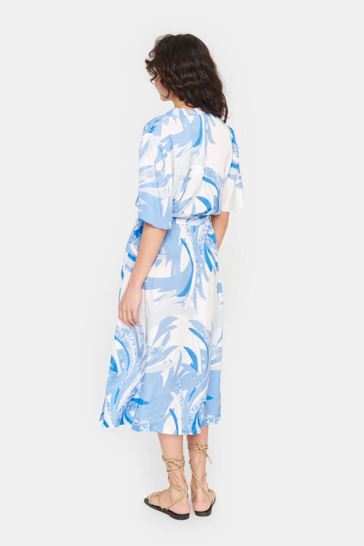 Evette Printed Midi Dress - Provence Summer Leaves - Image 4
