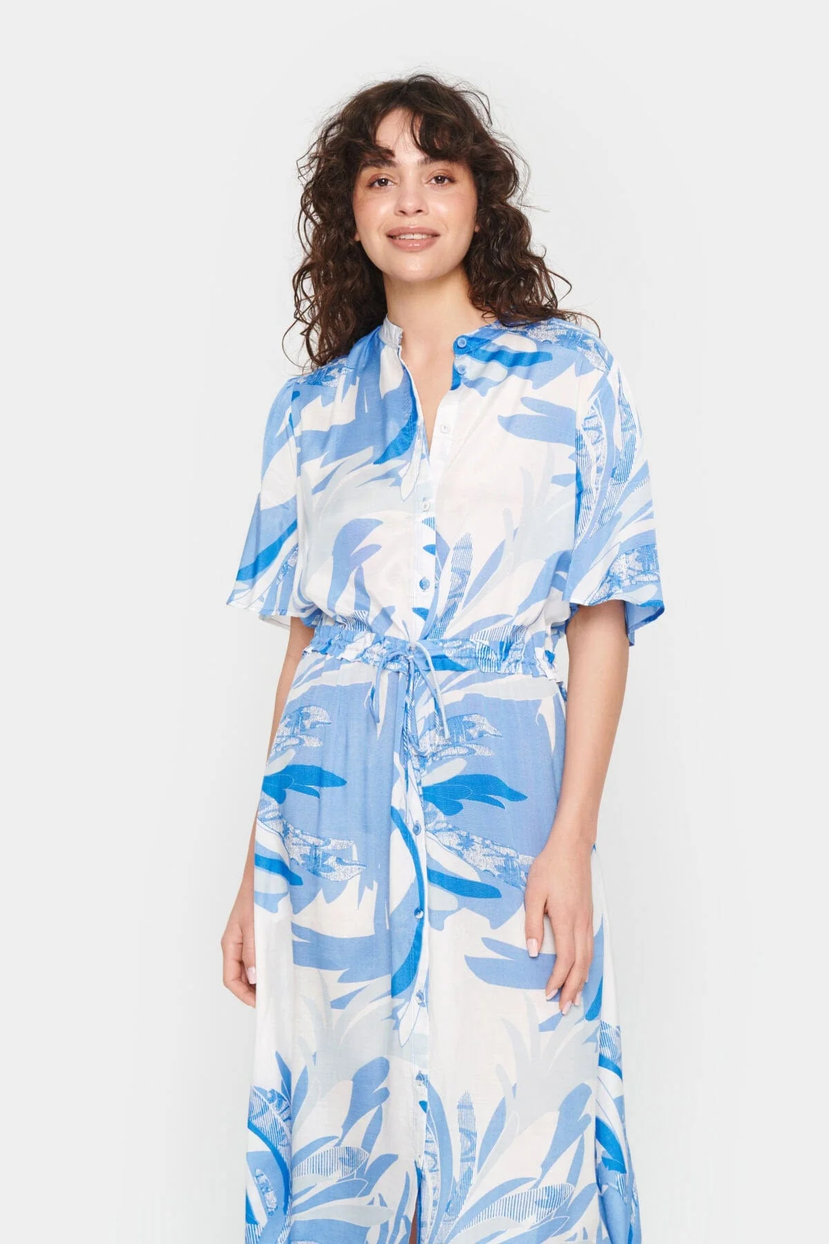 Evette Printed Midi Dress - Provence Summer Leaves - Image 5