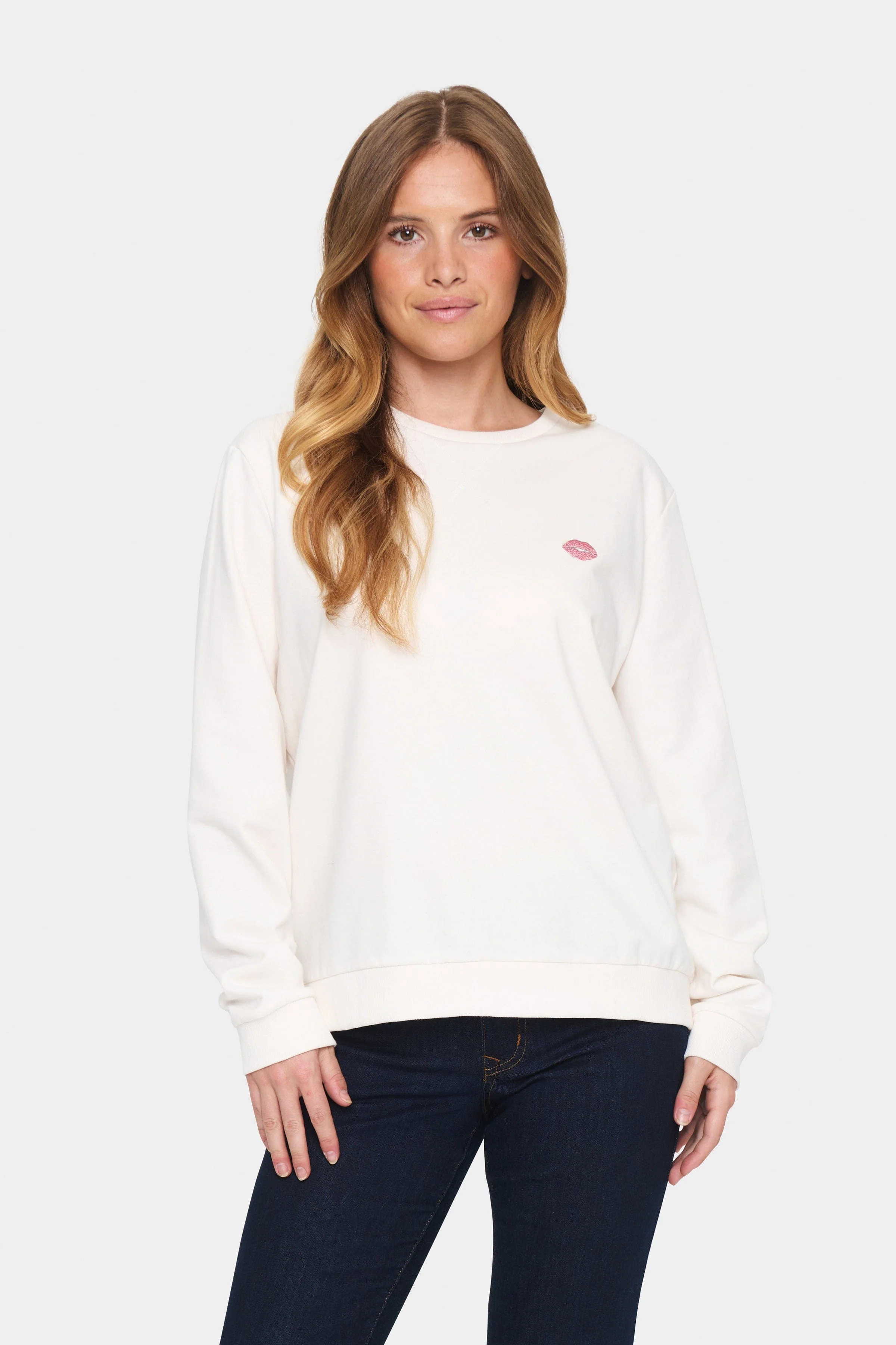 Fanile Embroidered Detail Sweatshirt - Ice - Image 3