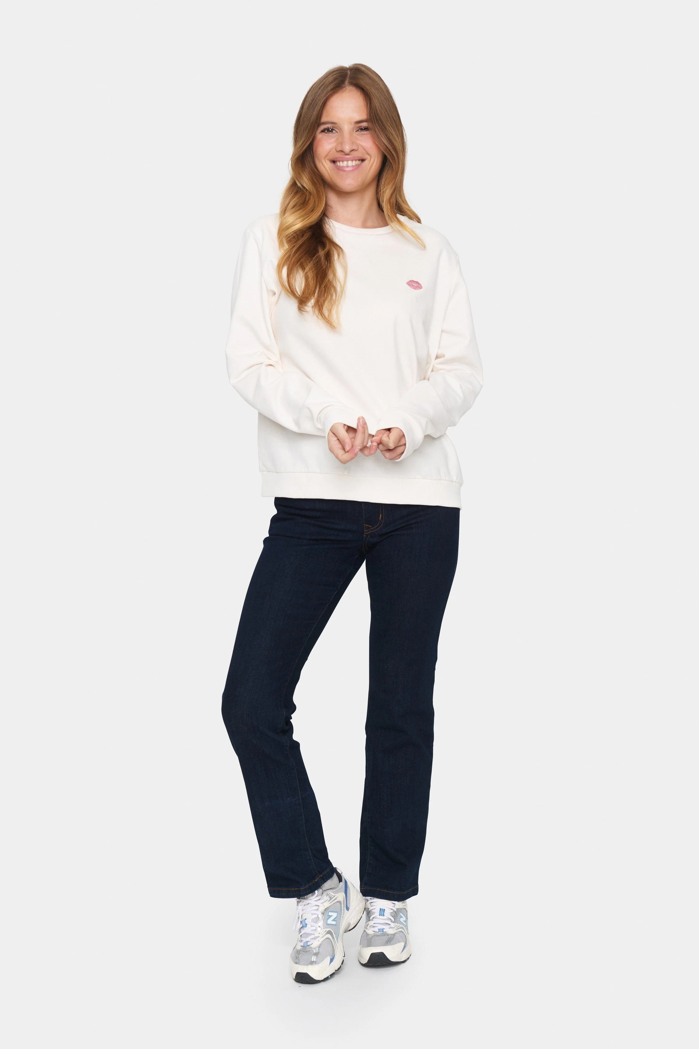 Fanile Embroidered Detail Sweatshirt - Ice - Image 5