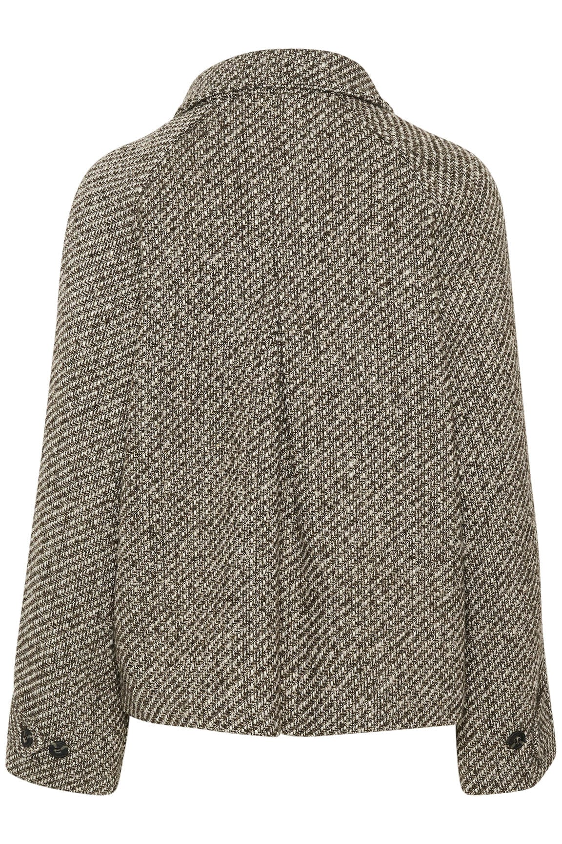 Fawn Textured Short Coat - Mist Grey Melange - Image 10