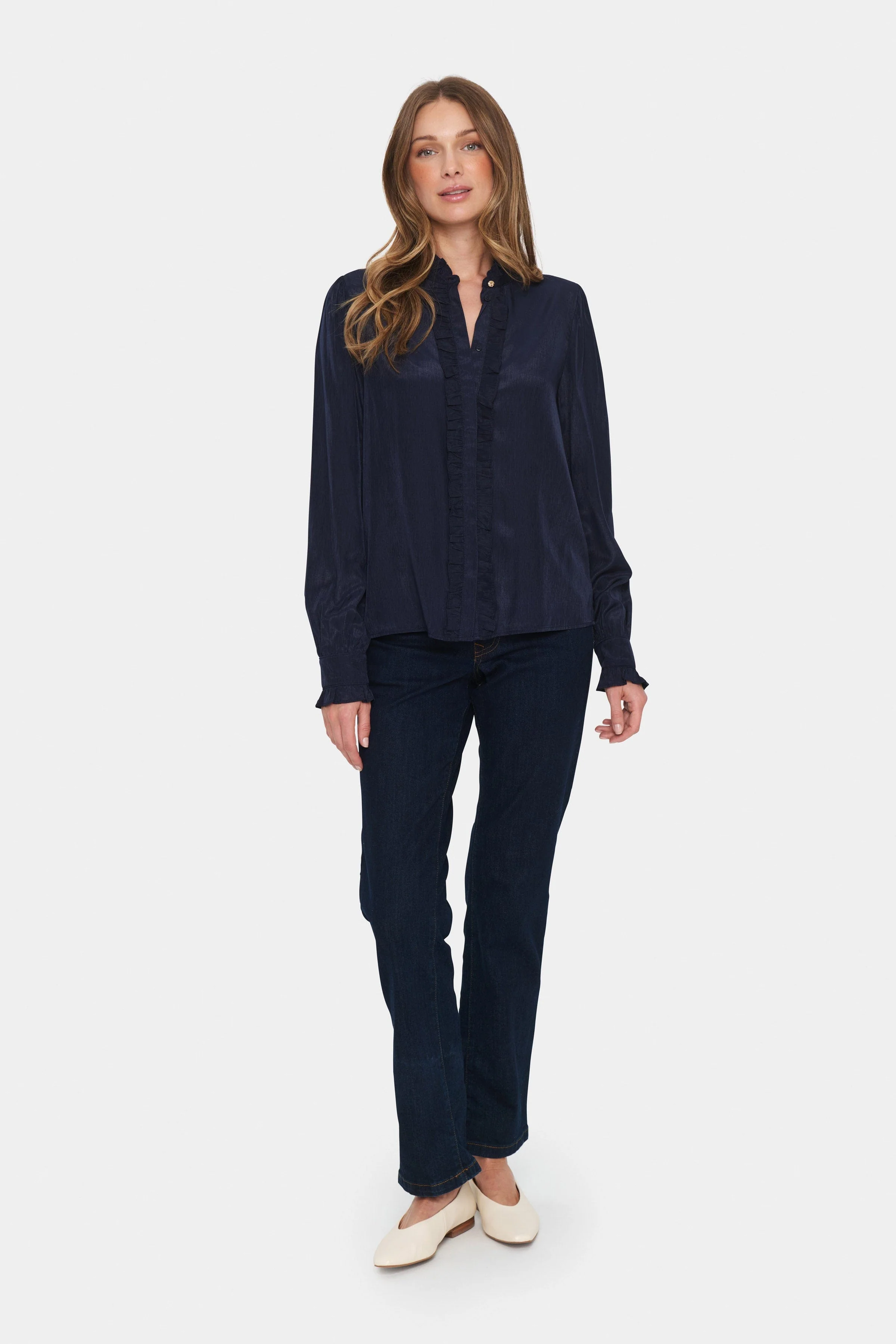 Felina Frill Detail Shirt - Night Sky - Image 5