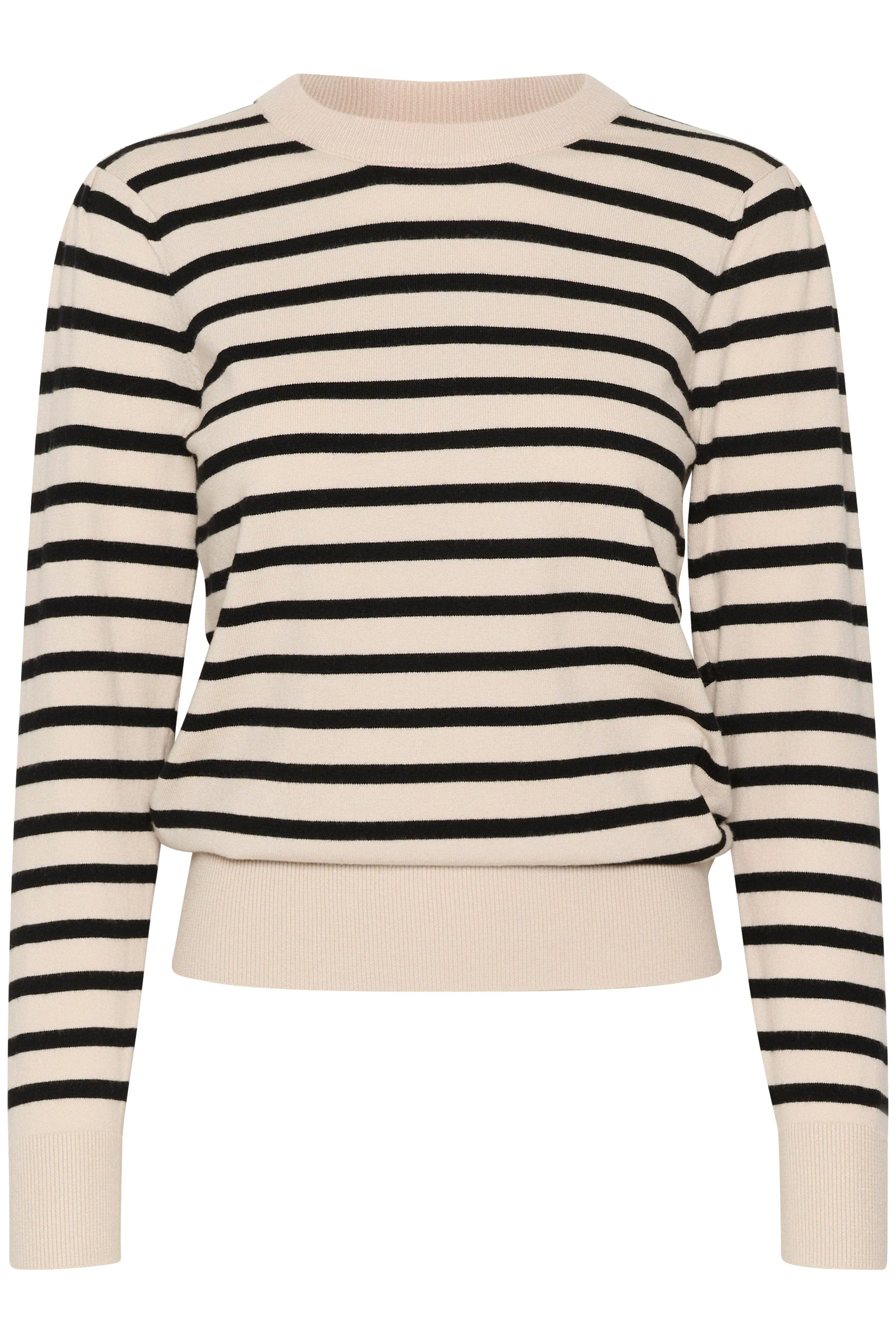 Fikam Stripe Long Sleeve Jumper - Black