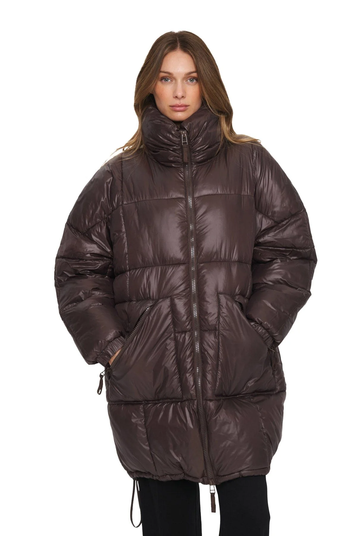 Florine Puffer Coat - Dark Oak