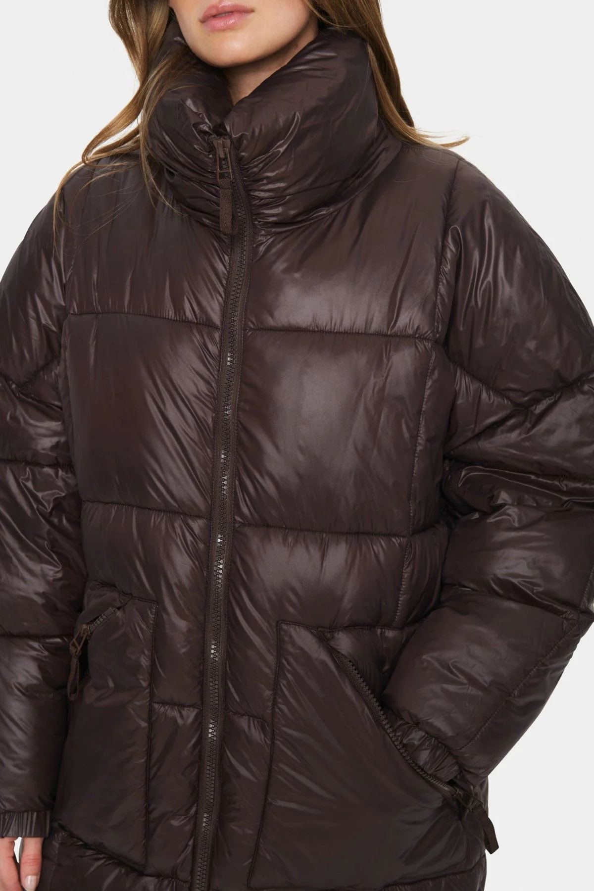 Florine Puffer Coat - Dark Oak - Image 7