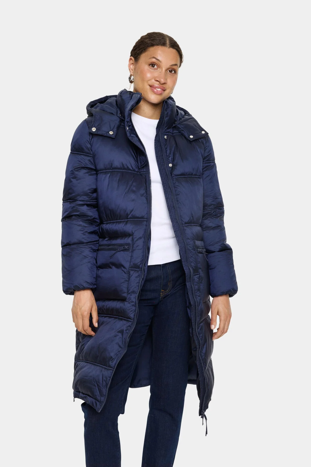 Frances Longline Puffer Coat - Night Sky - Image 2