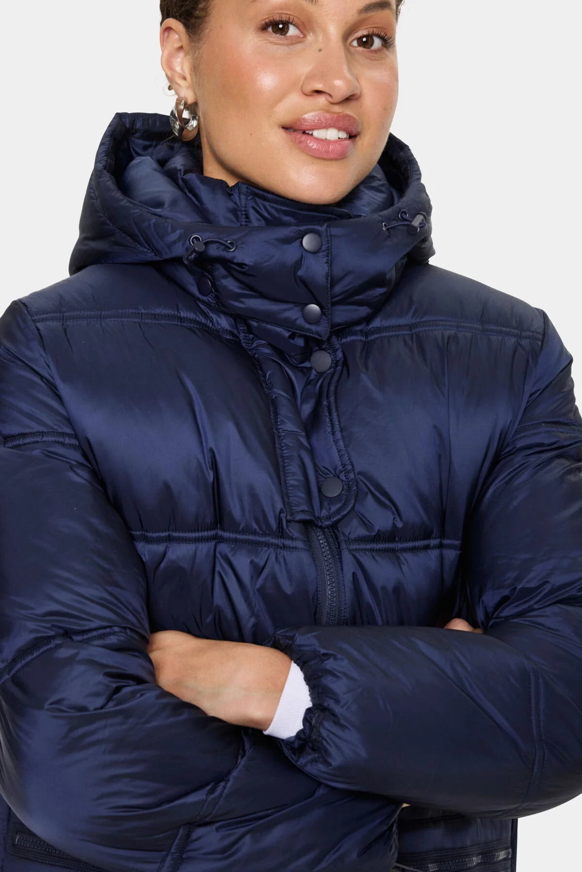 Frances Longline Puffer Coat - Night Sky - Image 4