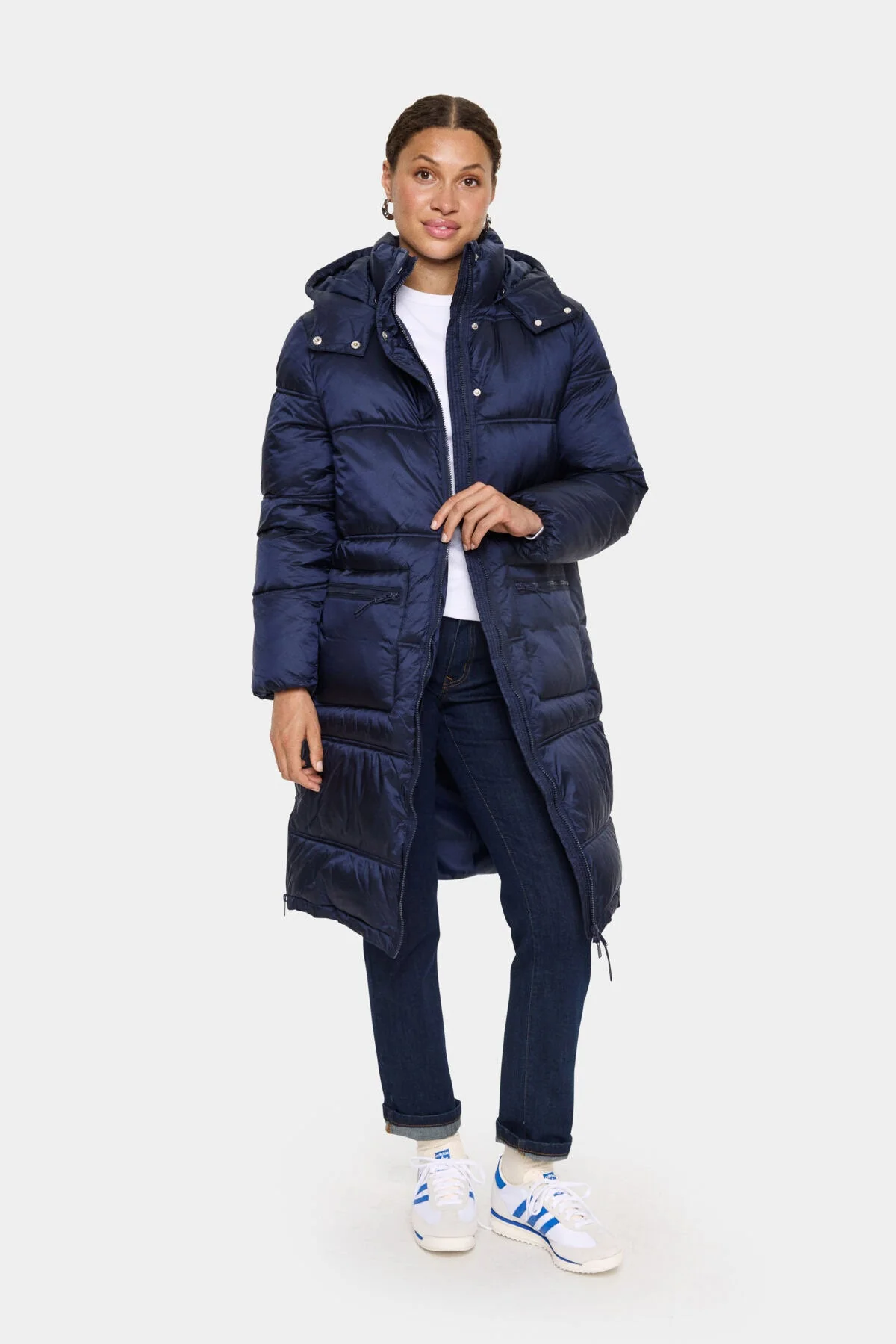 Frances Longline Puffer Coat - Night Sky - Image 5