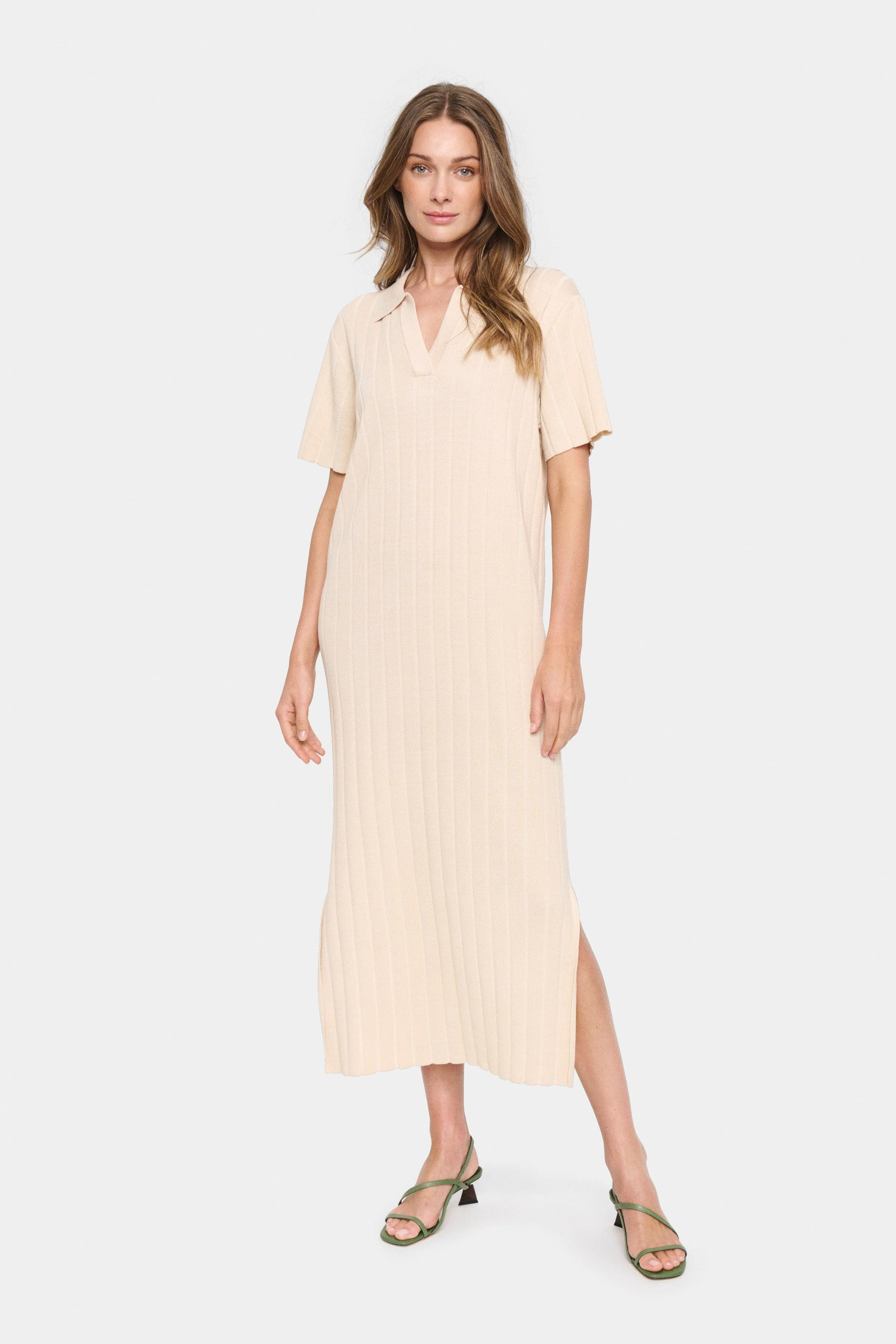 Fumiko Knit Midi Dress - Creme - Image 2