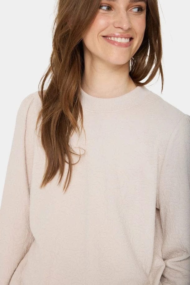 Gandy Self Patterned Sweatshirt - Gray Morn - Image 4
