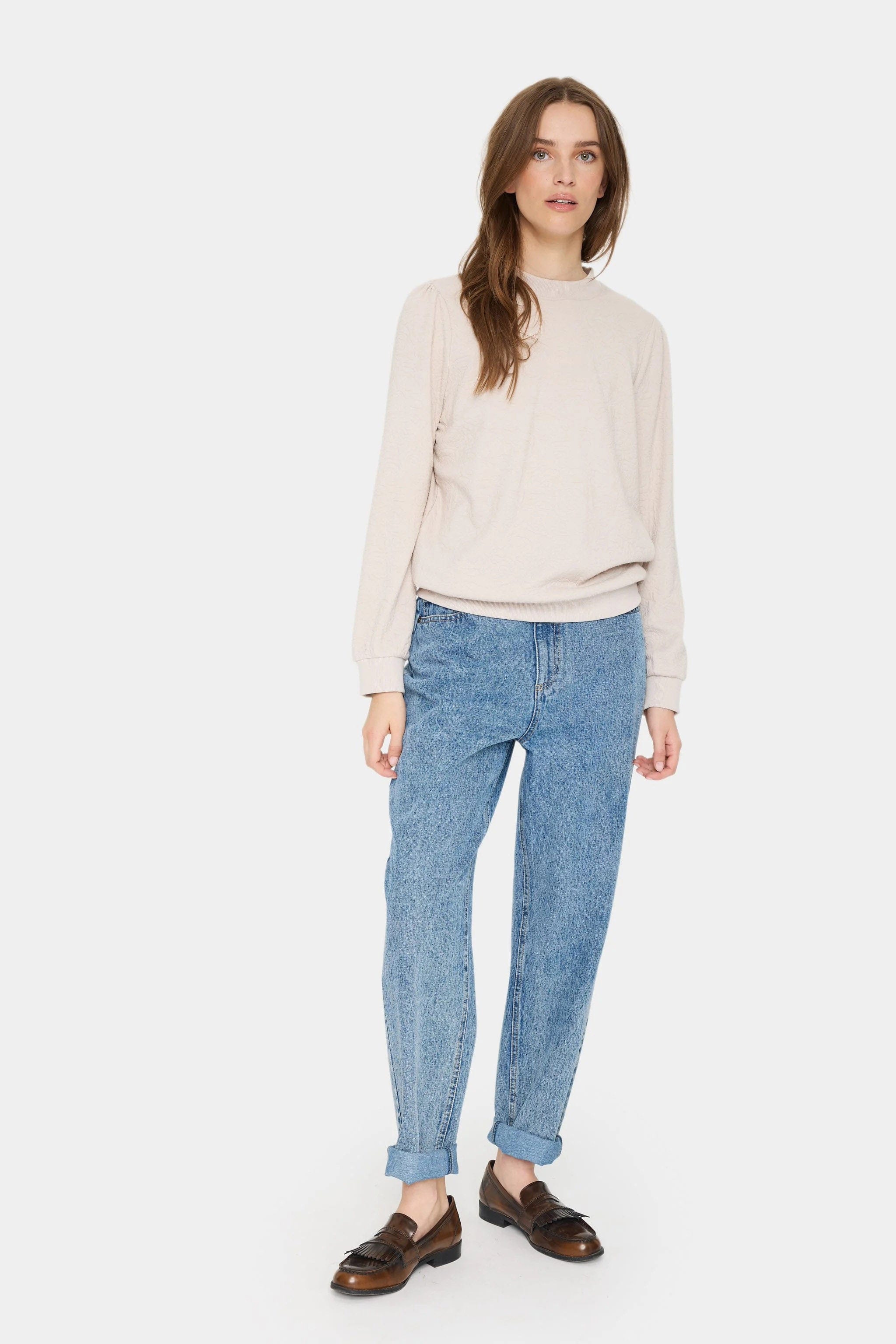 Gandy Self Patterned Sweatshirt - Gray Morn - Image 5