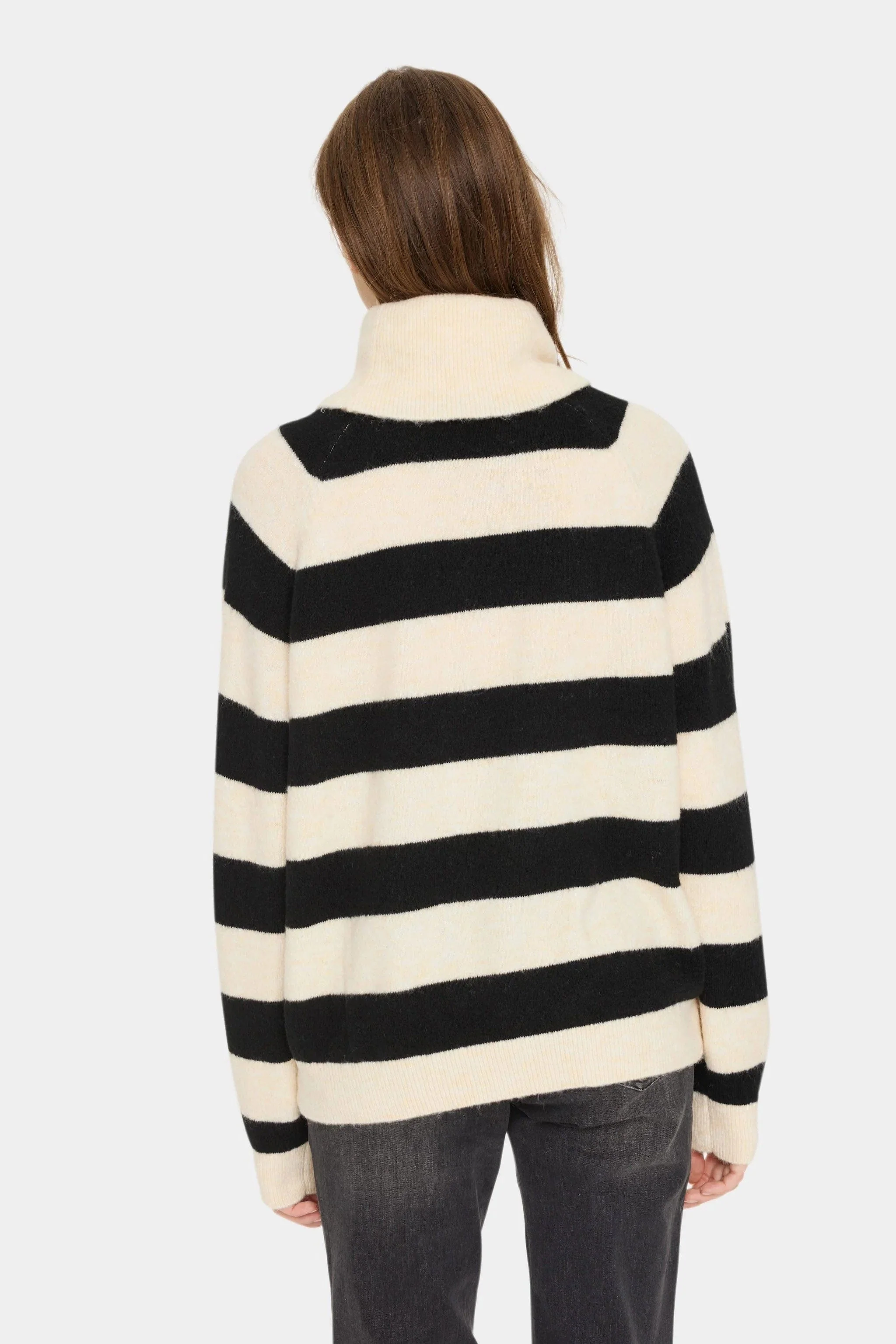 Garbie Rollneck Jumper - Ice Black Stripe - Image 3