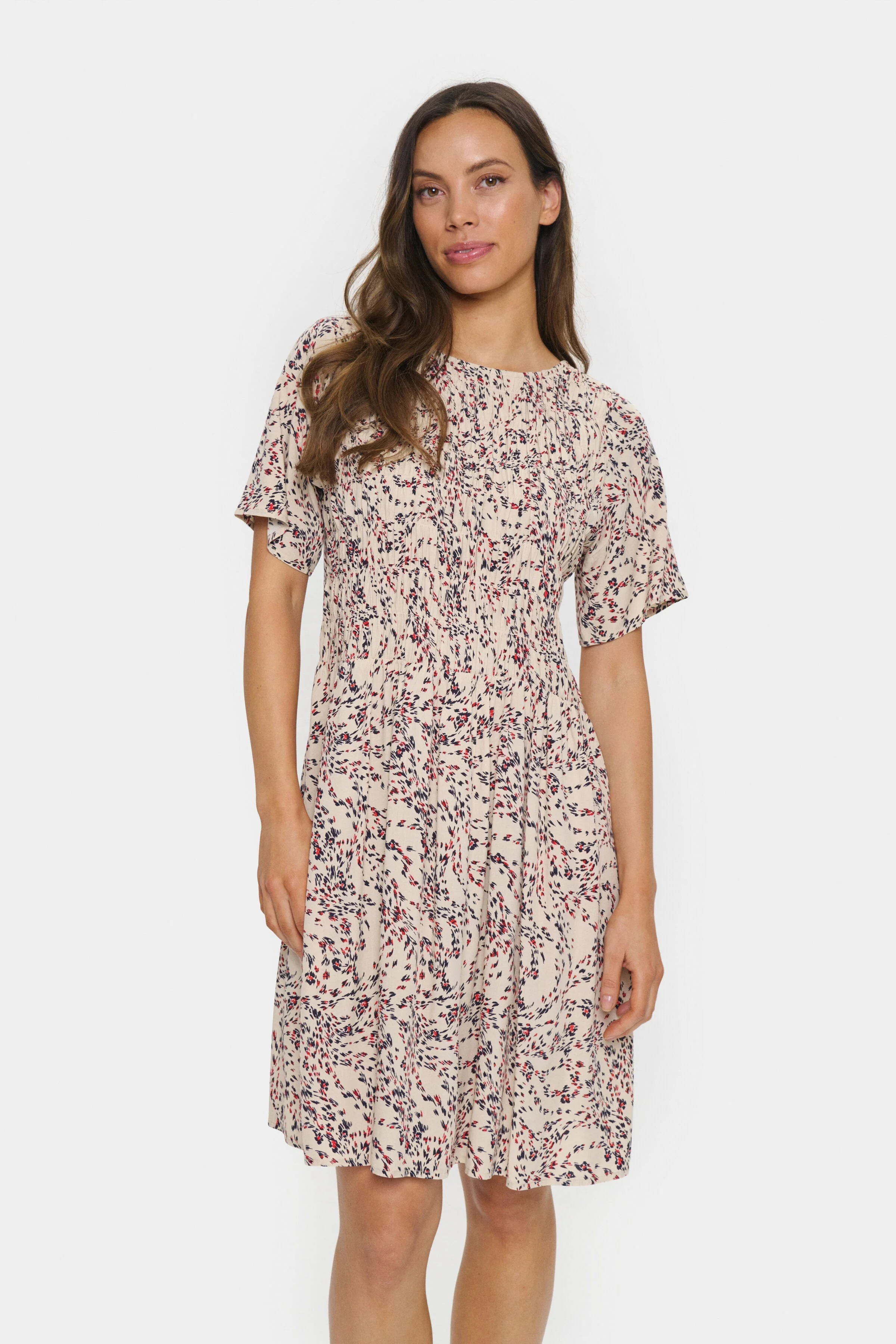 Gisla Mini Dress - Fog Windswept Leaves - Image 3