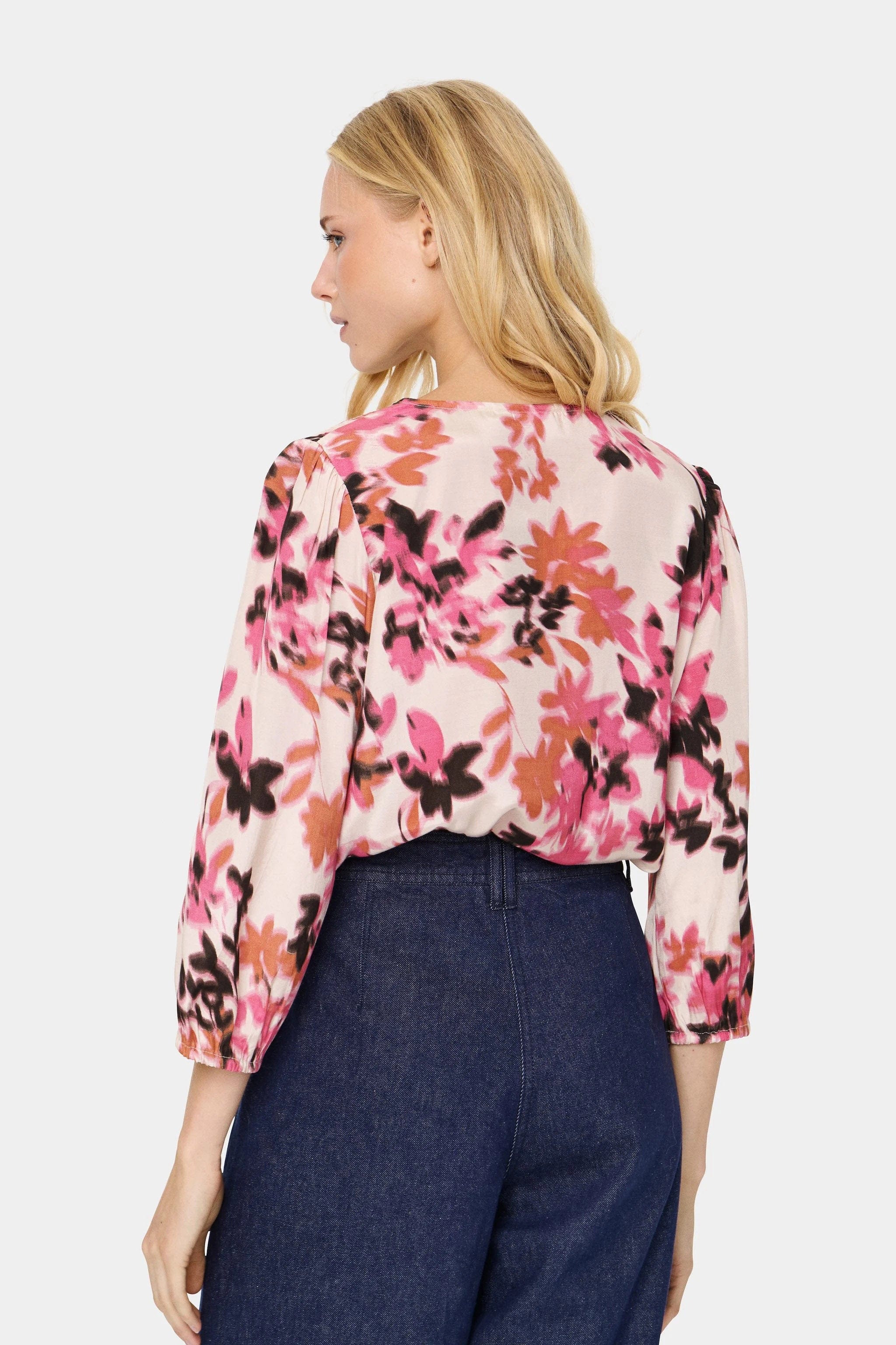 Gracy Printed Blouse - Gray Chateau Blooms - Image 3