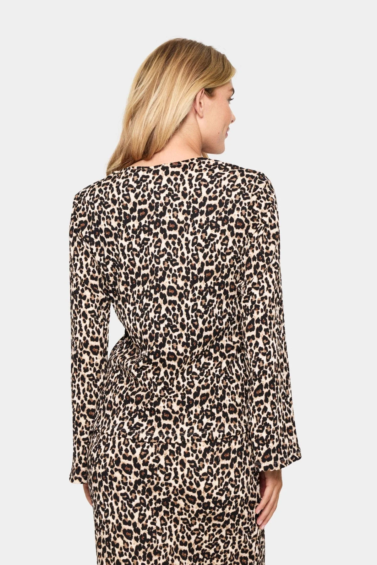 Ilyssa Flared Sleeve Top - Black Reg Leo - Image 3