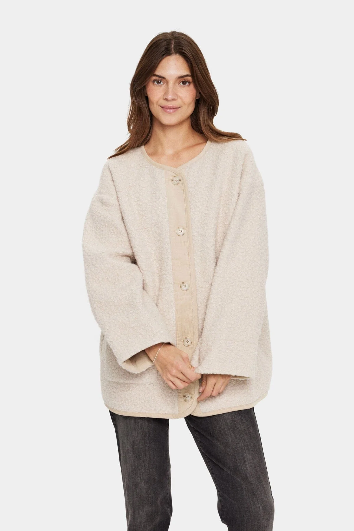 Inley Boucle Style Jacket - Feather Gray - Image 3