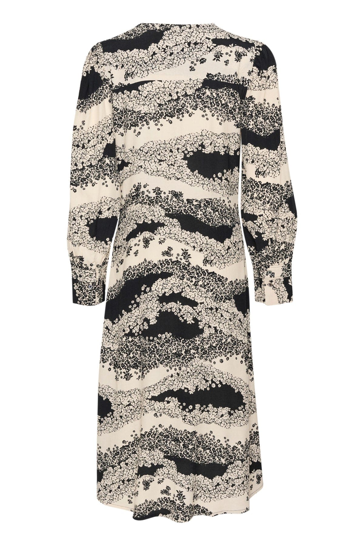 Iselin Printed Dress - Black Wavy Flowers - Image 8