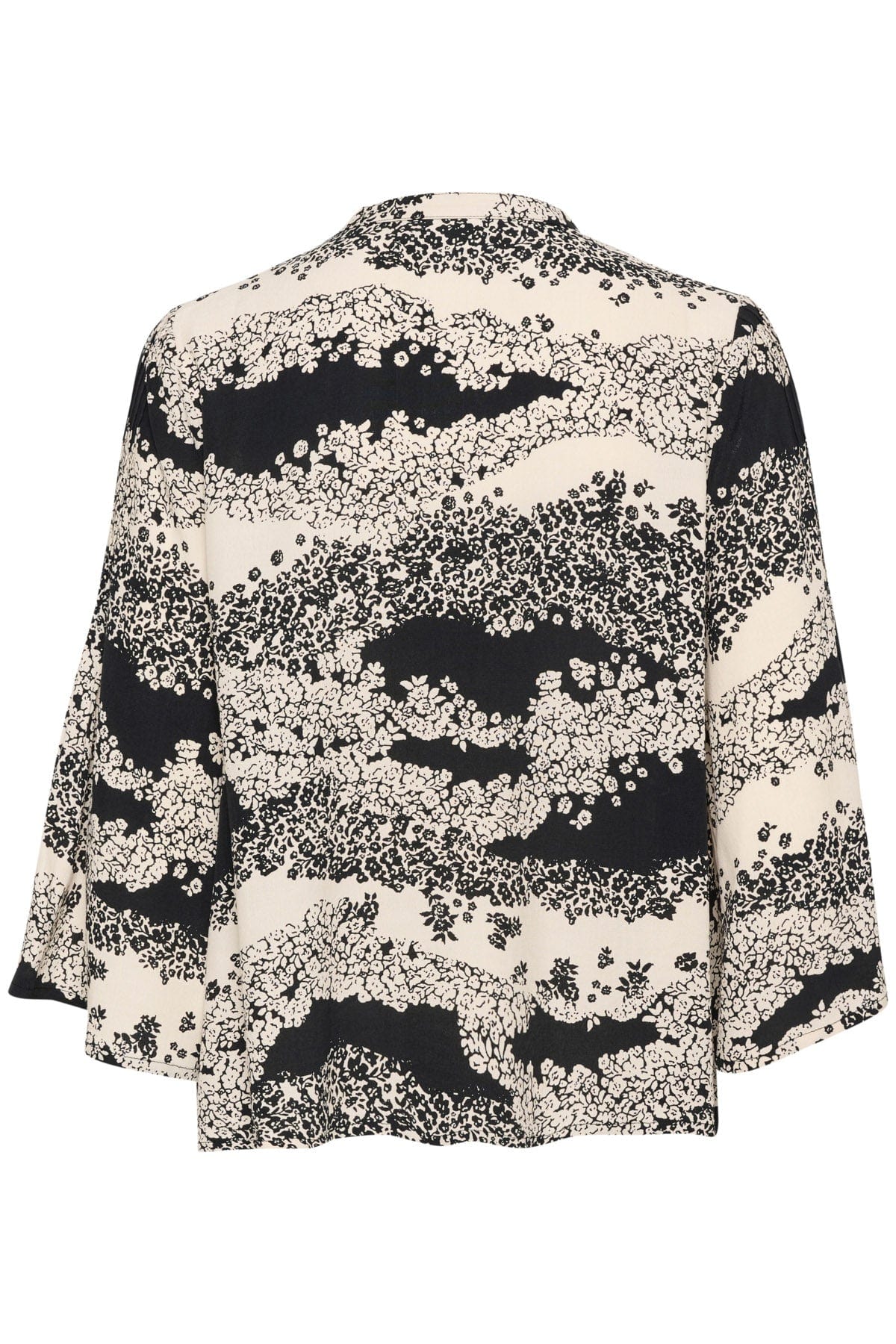 Iselin Printed Shirt - Black Wavy Flowers - Image 6