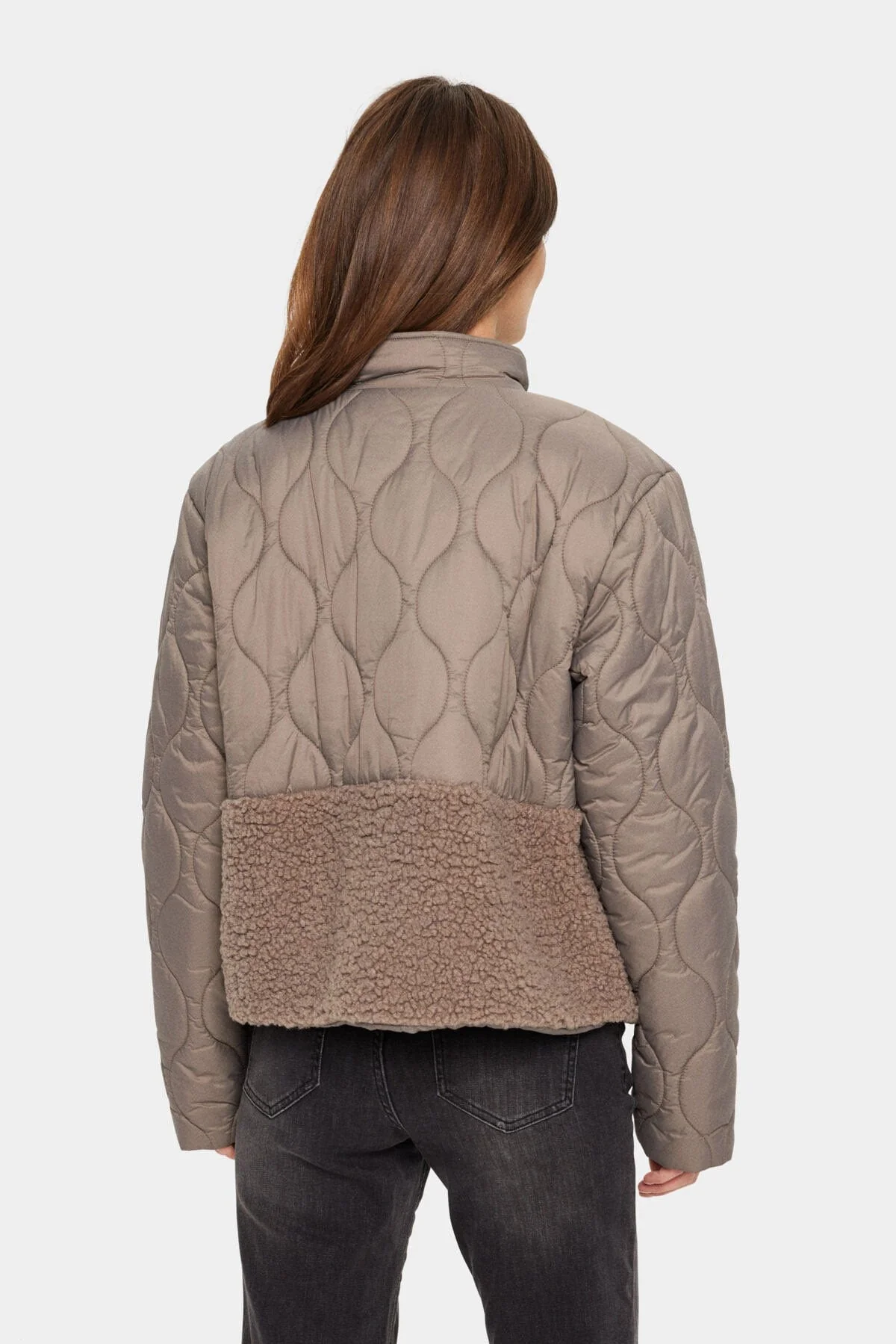 Isodora Quilted Teddy Jacket - Cinder - Image 3