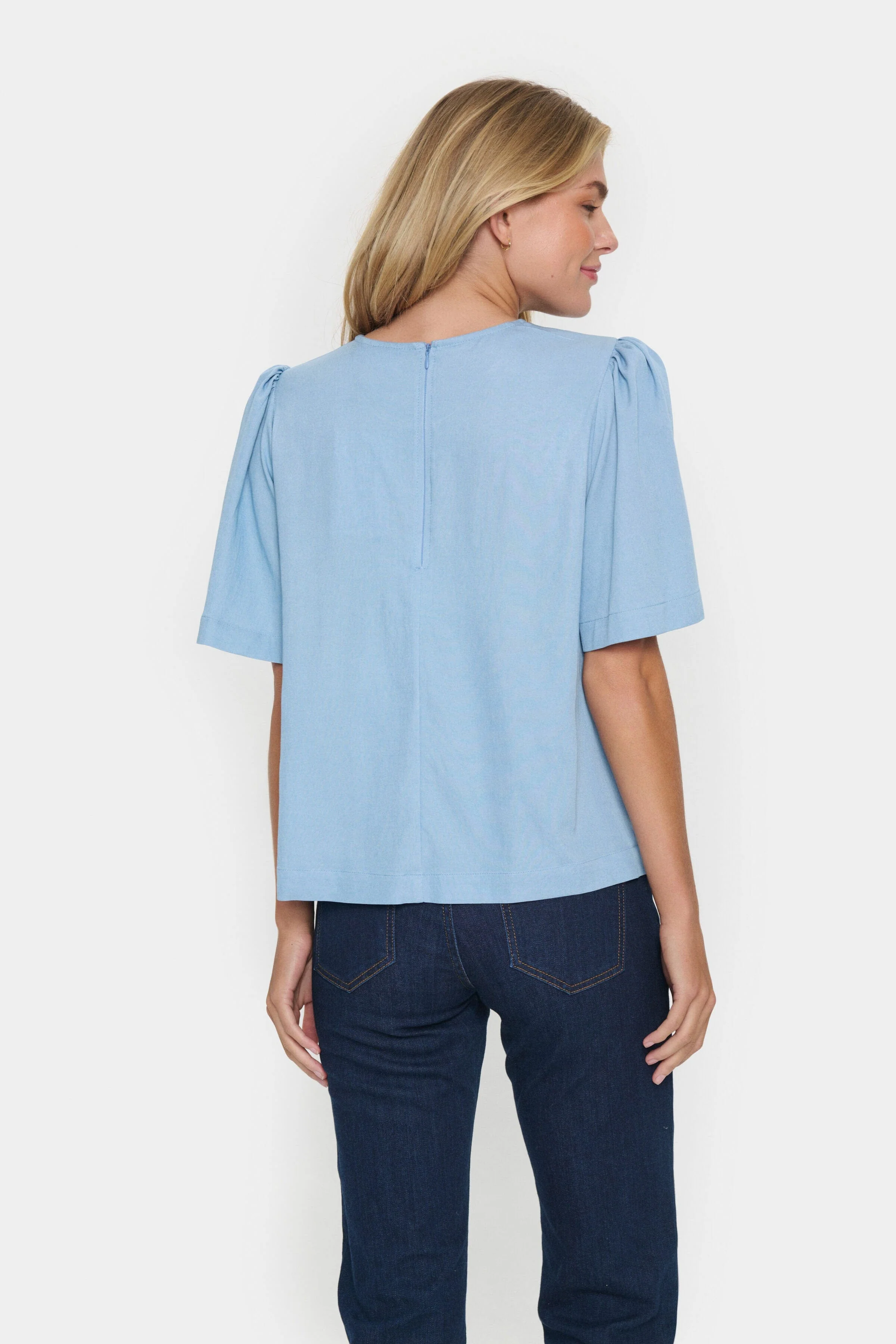 Jarlien Flutter Sleeve Top - Airy Blue - Image 4