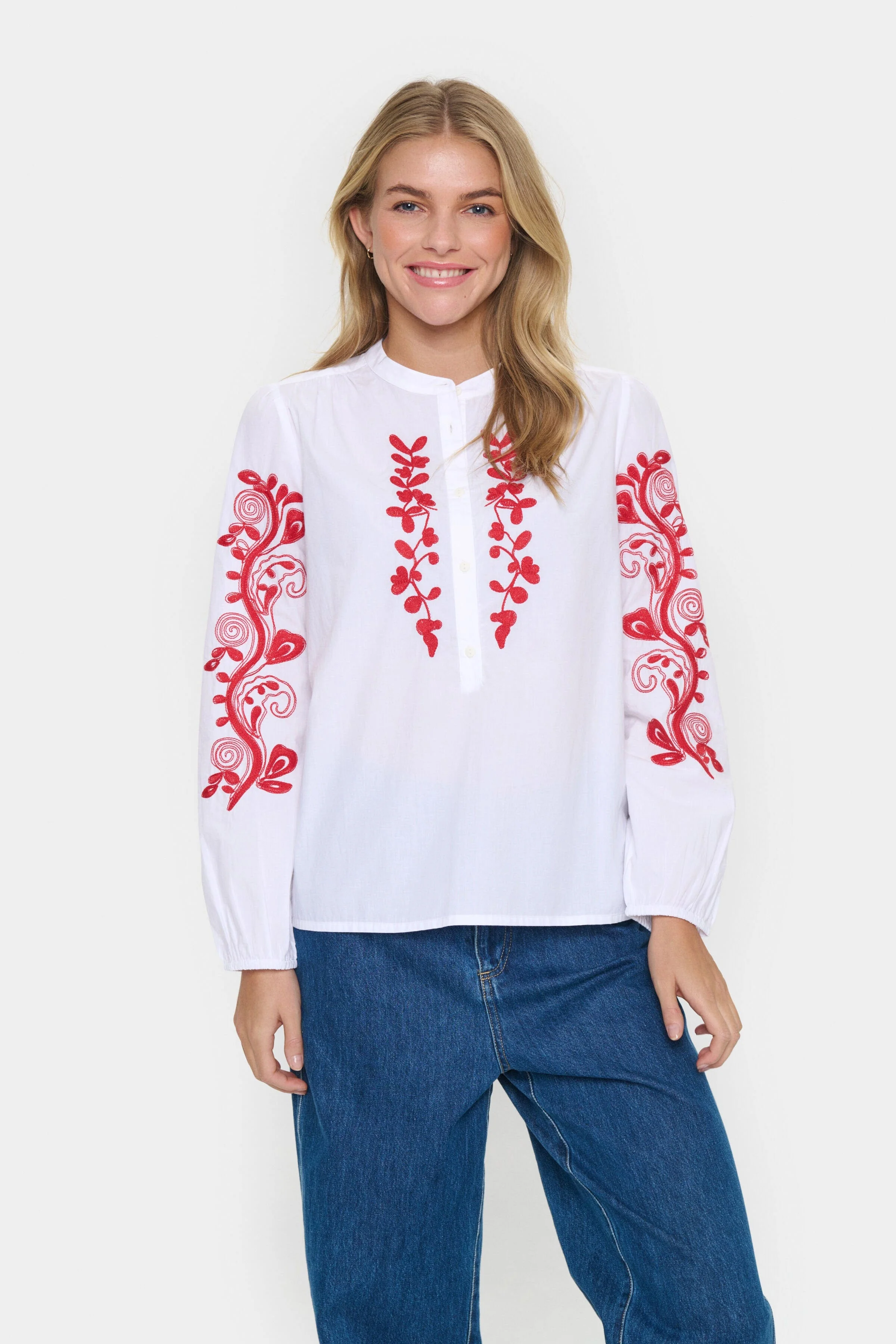Jesabel Embroidered Detail Shirt - Bright White - Image 3