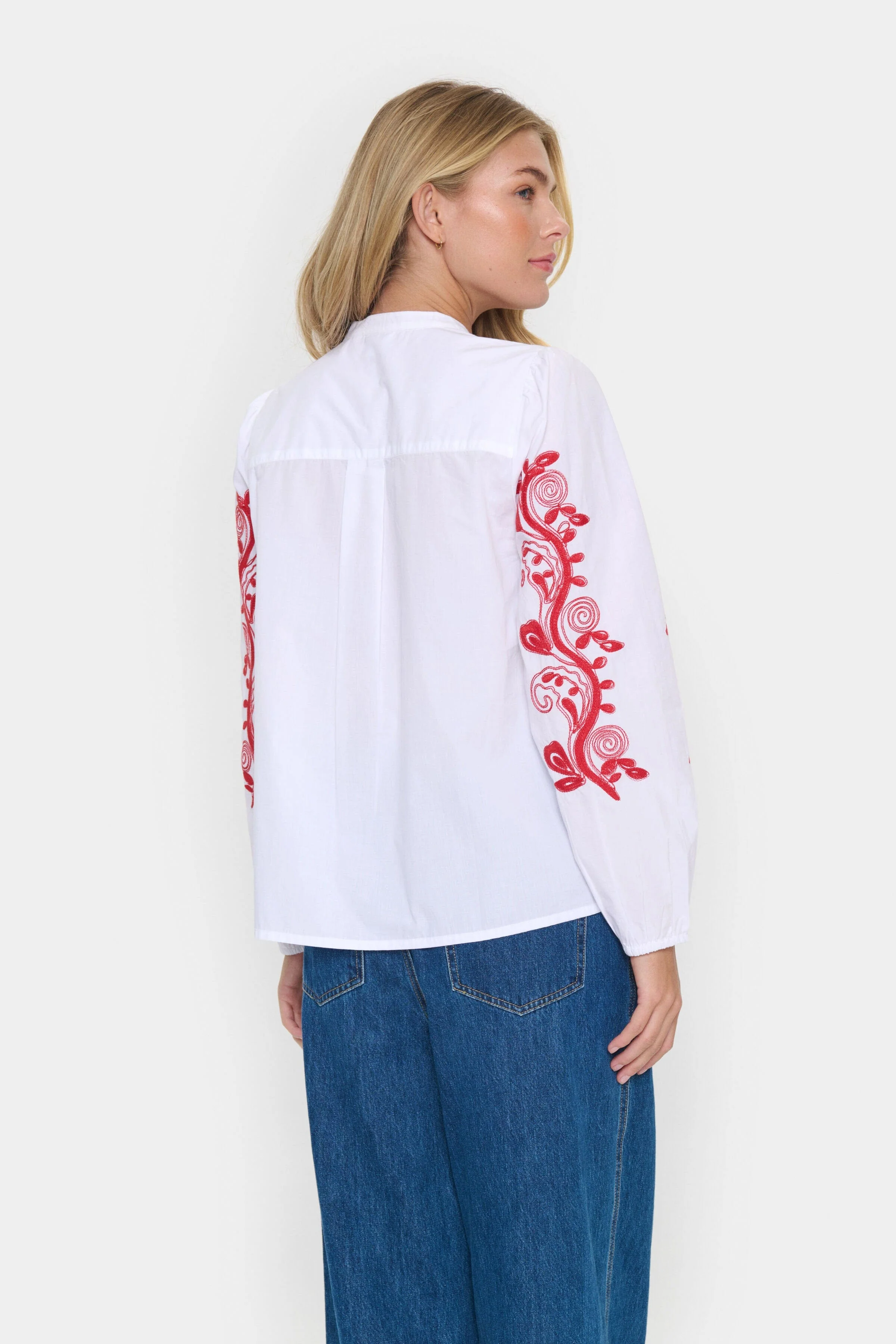 Jesabel Embroidered Detail Shirt - Bright White - Image 4
